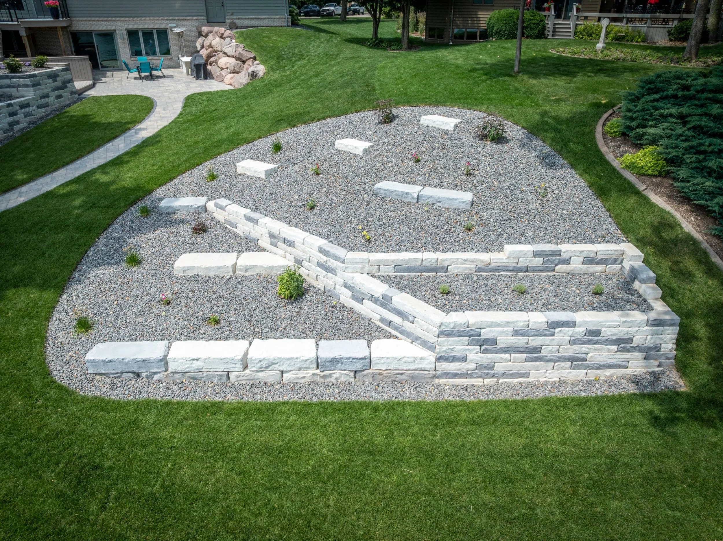 A naturally inspired backyard supported by a nursery near me in Appleton, WI