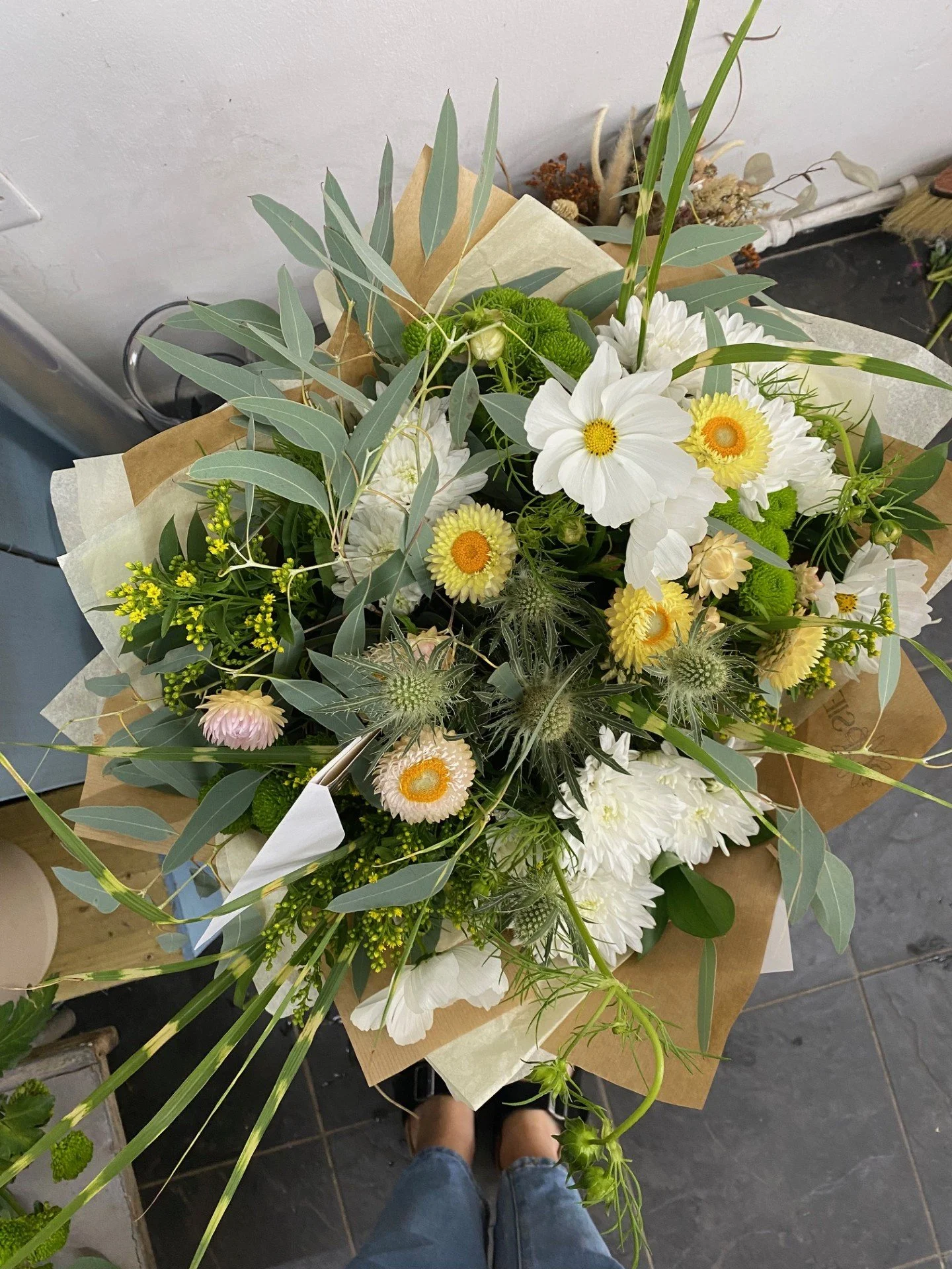 White & Neutrals (Florist Choice) Bagged Bouquet
