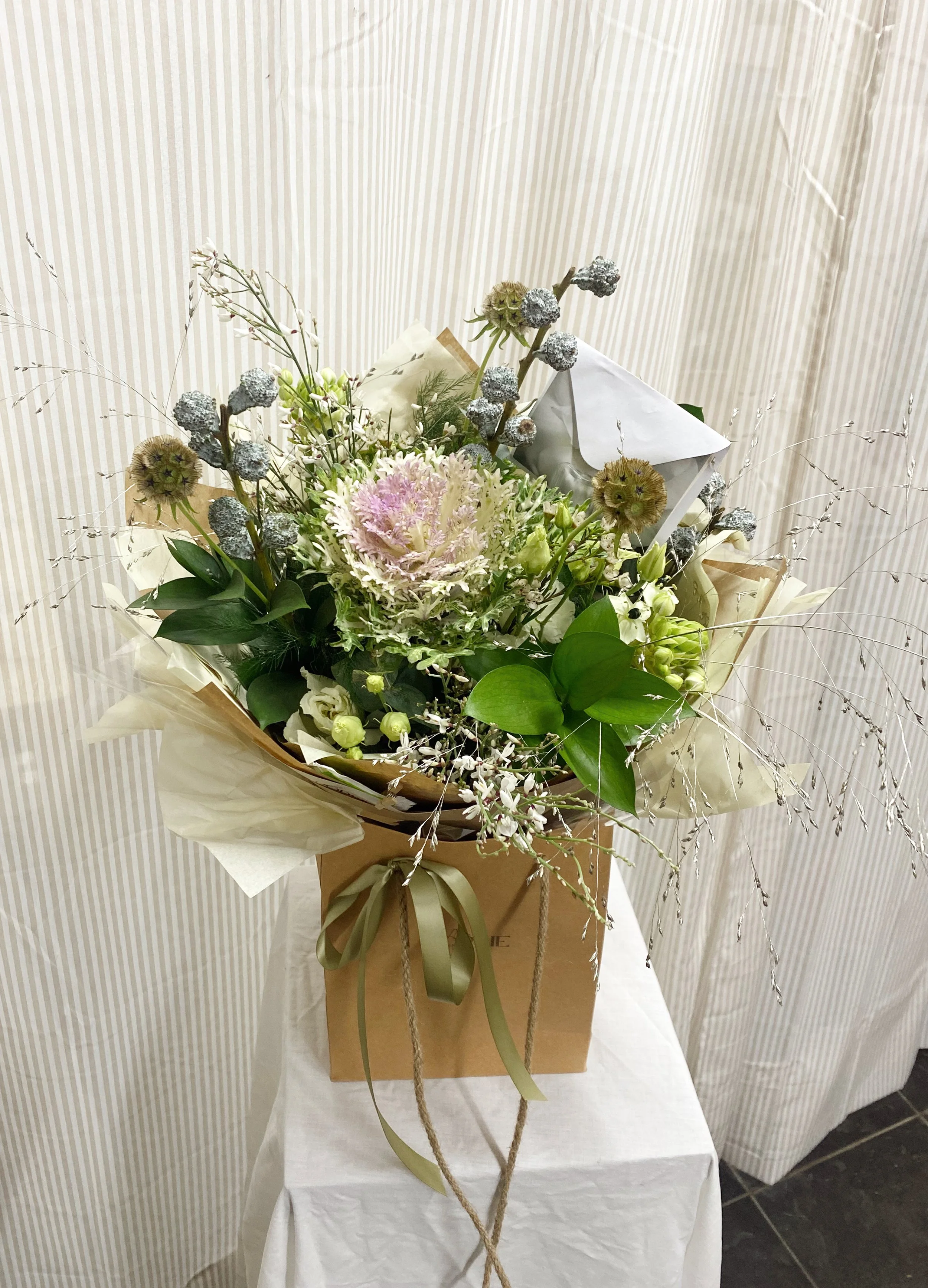 Winter Whites Bagged Bouquet (PICK UP)