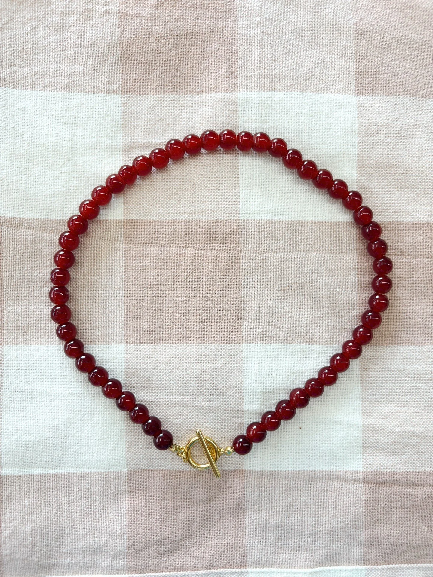 Red Glass Beaded Necklace