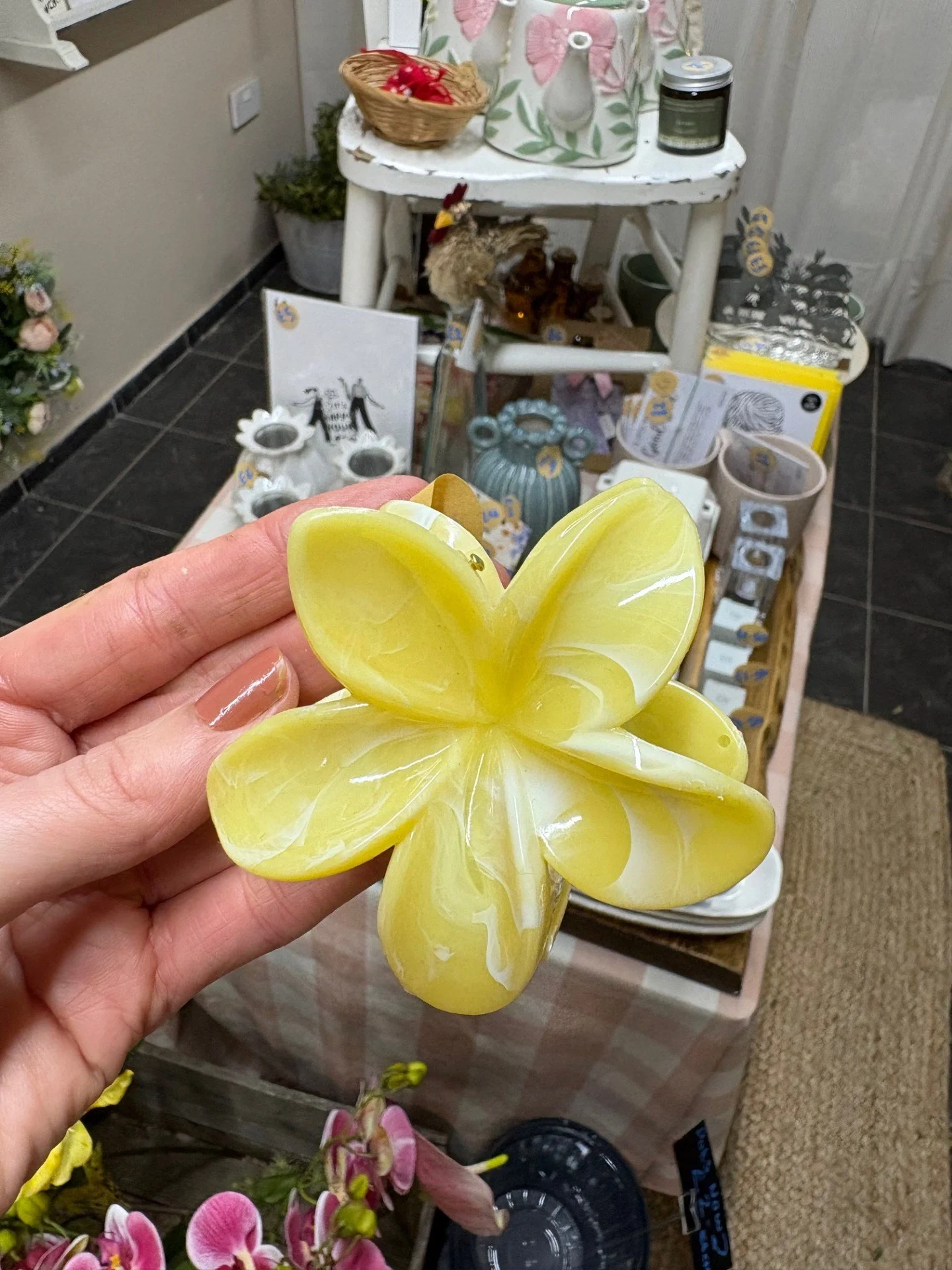 Yellow Flower Claw Clip