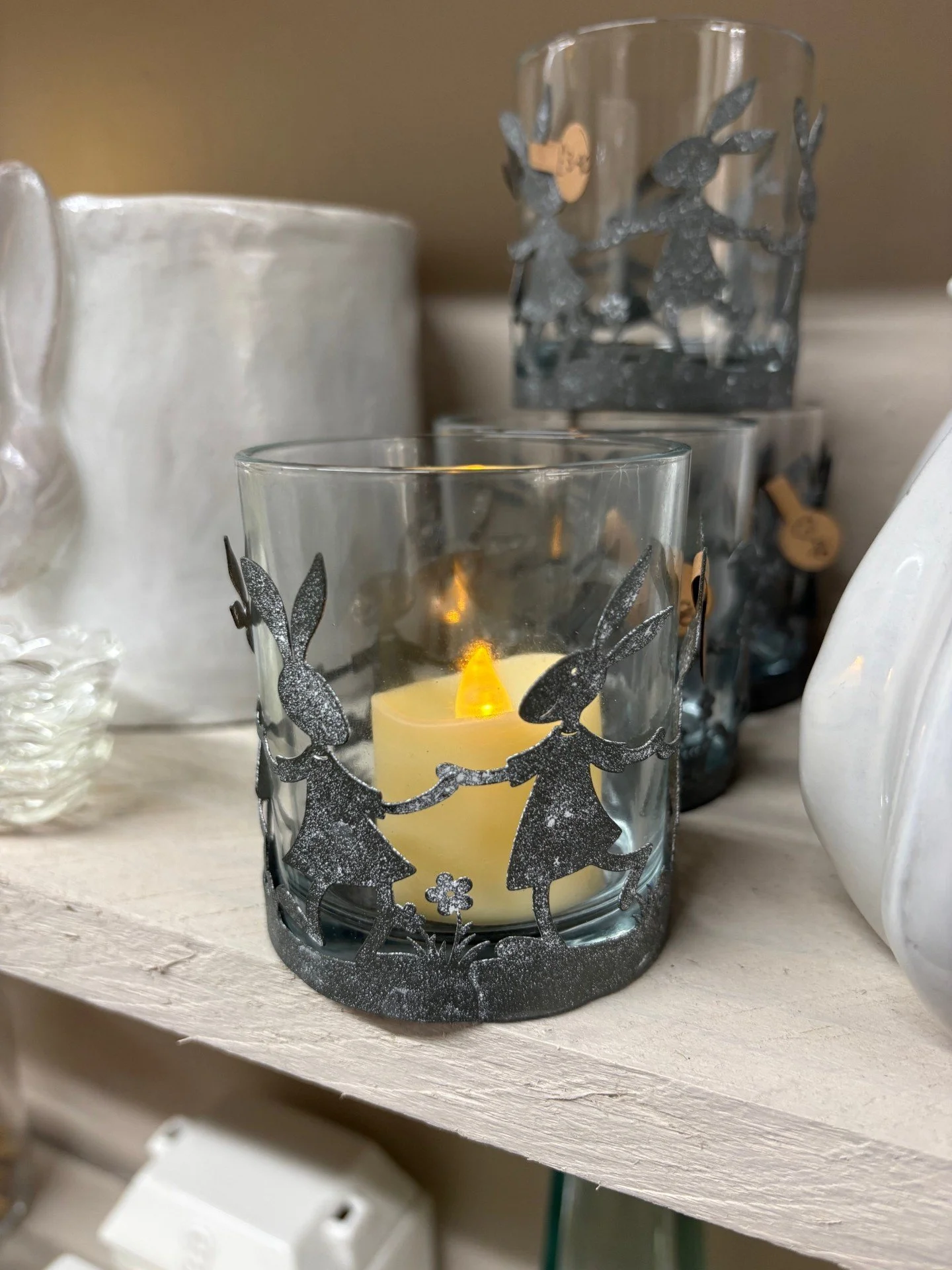 Skipping Bunnies Candle Holder