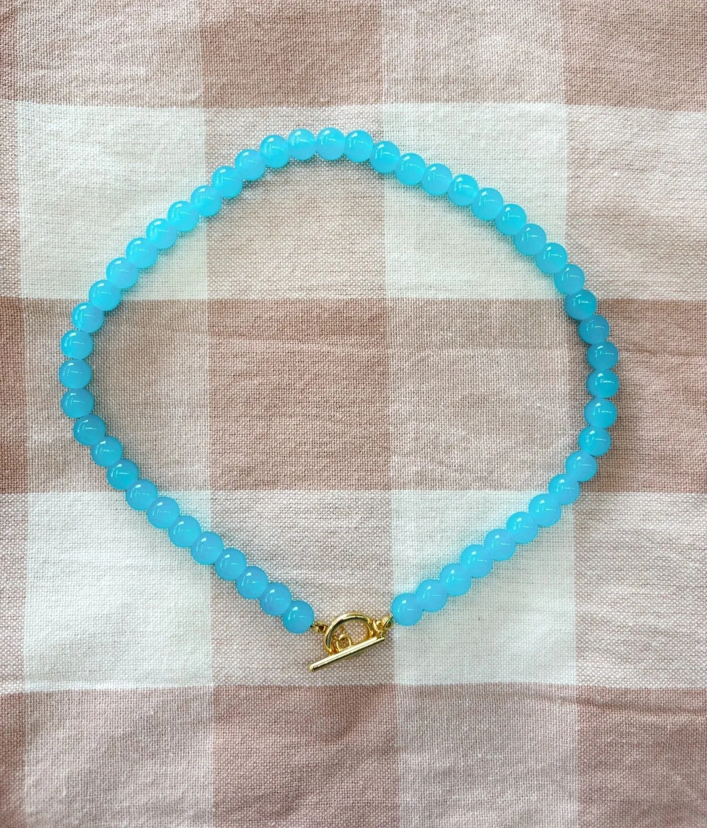 Blue Glass Beaded Necklace