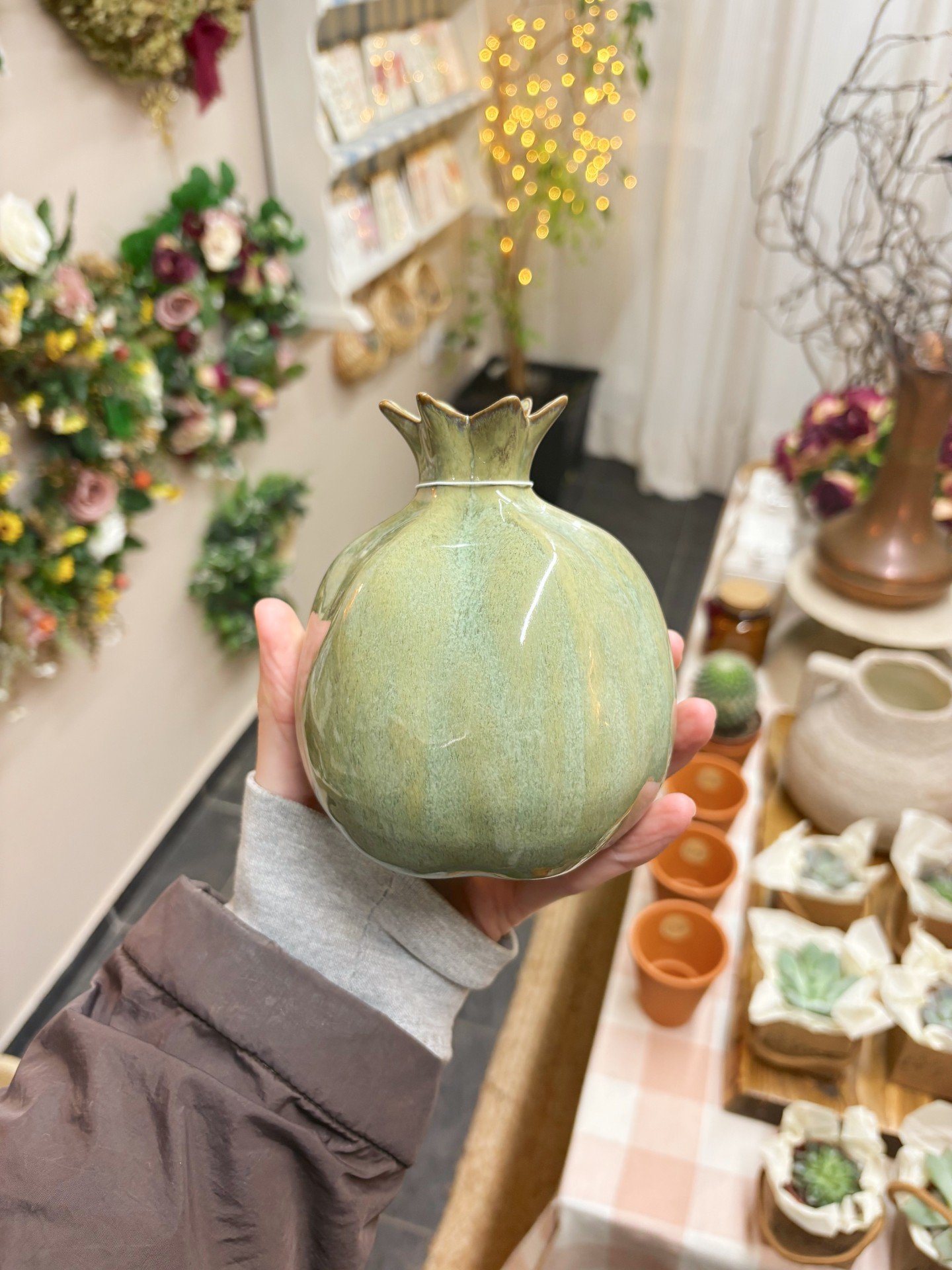 Sage Green Pomegranate Vase