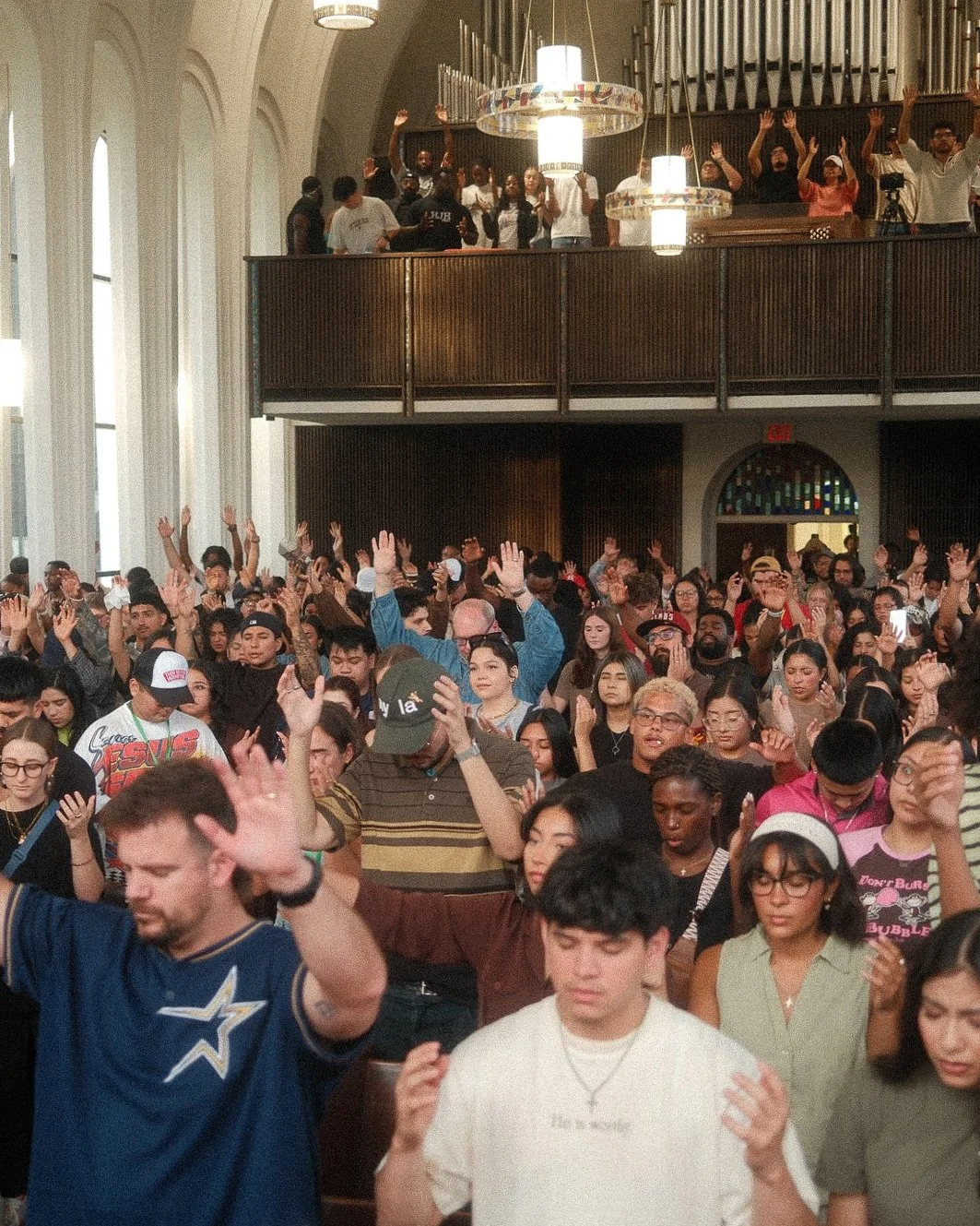 People worshipping at the University of Houston