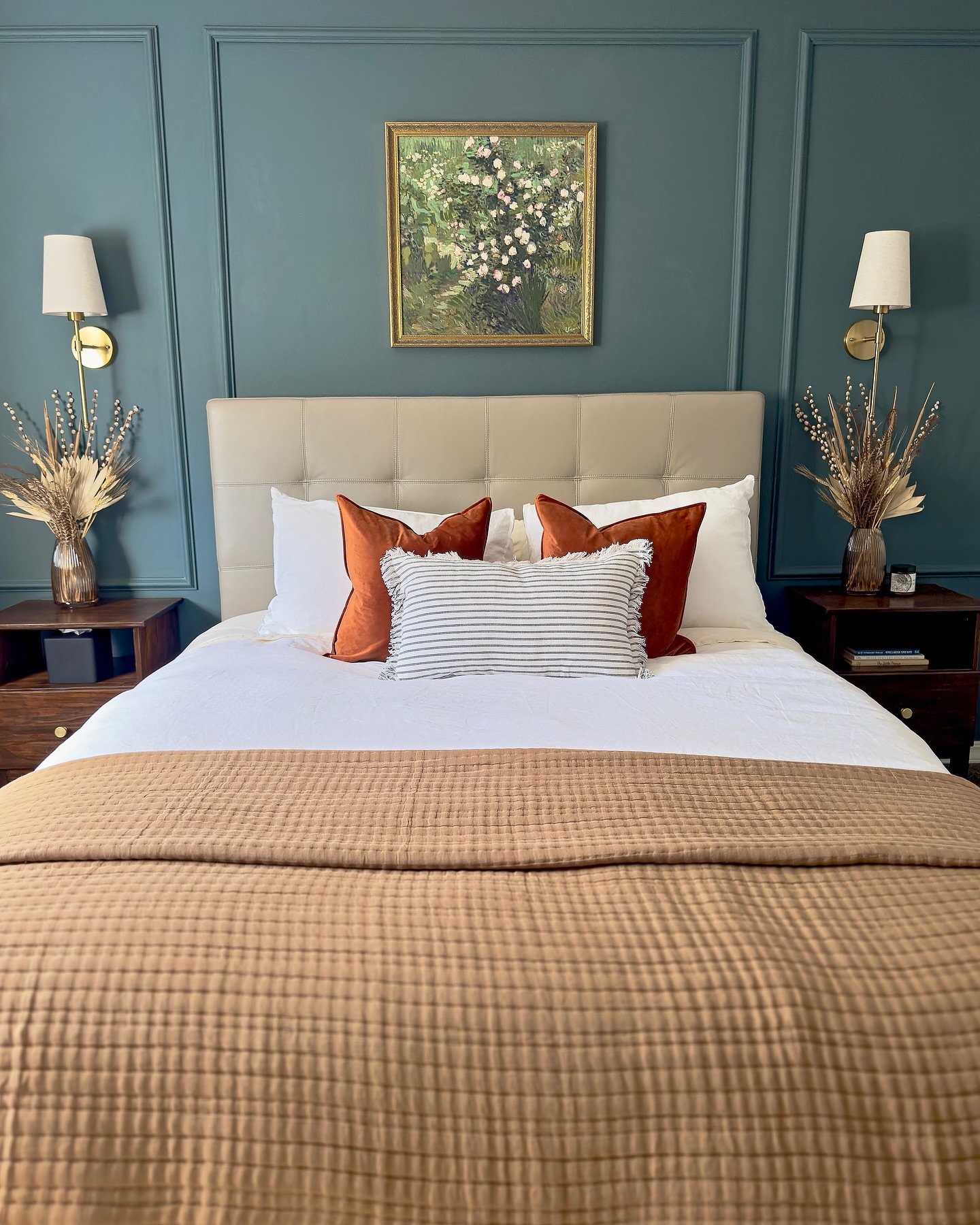 ✨ Newly Renovated Guest Bedroom!✨

Our guest bedroom just got a cozy upgrade, and we&rsquo;re so excited to share it with you! We&rsquo;ve added timeless picture molding, layered with a serene green-blue paint that brings a sense of calm to the space