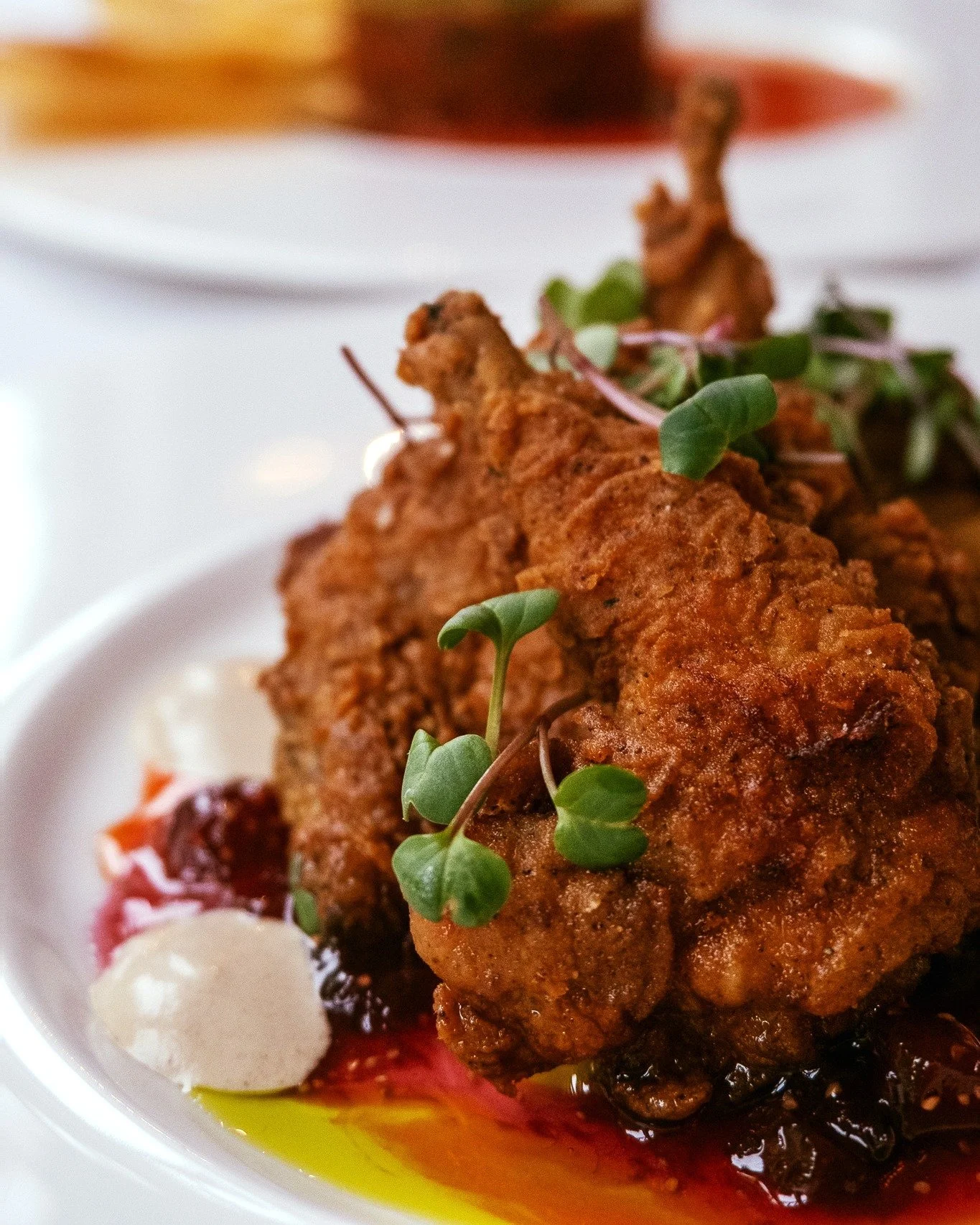 A new season brings a new addition our appetizer lineup: Buttermilk Fried Quail. Elevated with fig preserve, porcini mushroom aioli, fennel pollen, and a whisper of chili oil - this plate is crispy, aromatic, and elegantly layered. Pair it with a gla