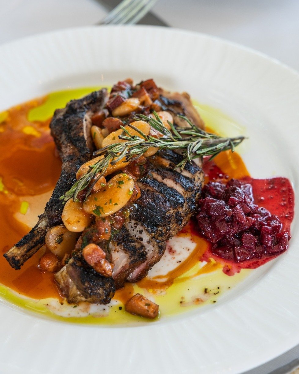 What makes a pork chop unforgettable? Ours starts with twelve ounces of Sakura pork, grilled until the crust turns deep and smoky, then joined by pancetta braised gigante beans, a sherry wine cream sauce, and a seasonal mostarda for brightness. Find 