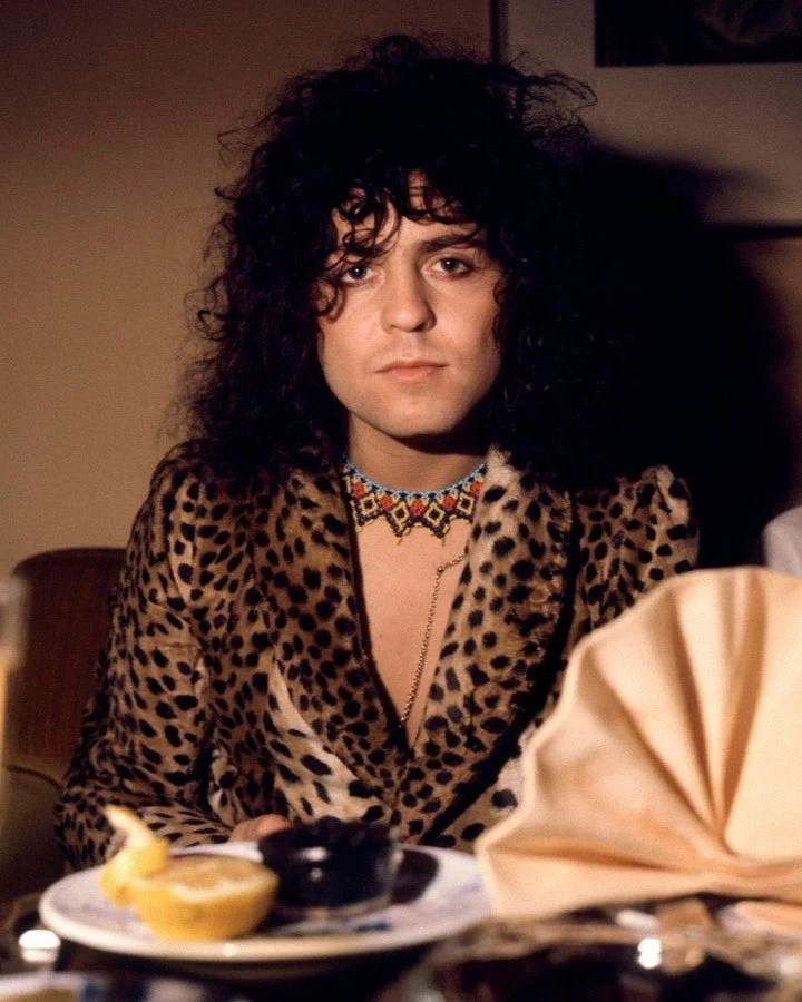 Leopard print and pudding.
Marc Bolan.

#MarcBolan #GlamRock #LeopardPrint #70sStyle #RockIcon