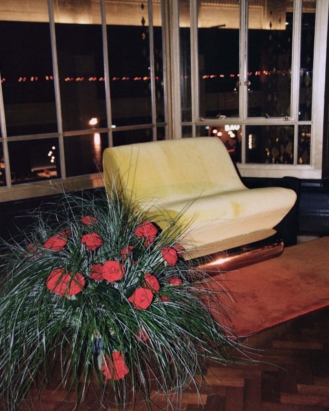 Insane florals by @mad_iris in a room that once powered half of London. Pretty sure we broke the record for the most cigarettes ever in Control Room A. 

Vanguard Lounge Chair in Yellow Mohair. Designed in London, made in England.

Photography by @cl