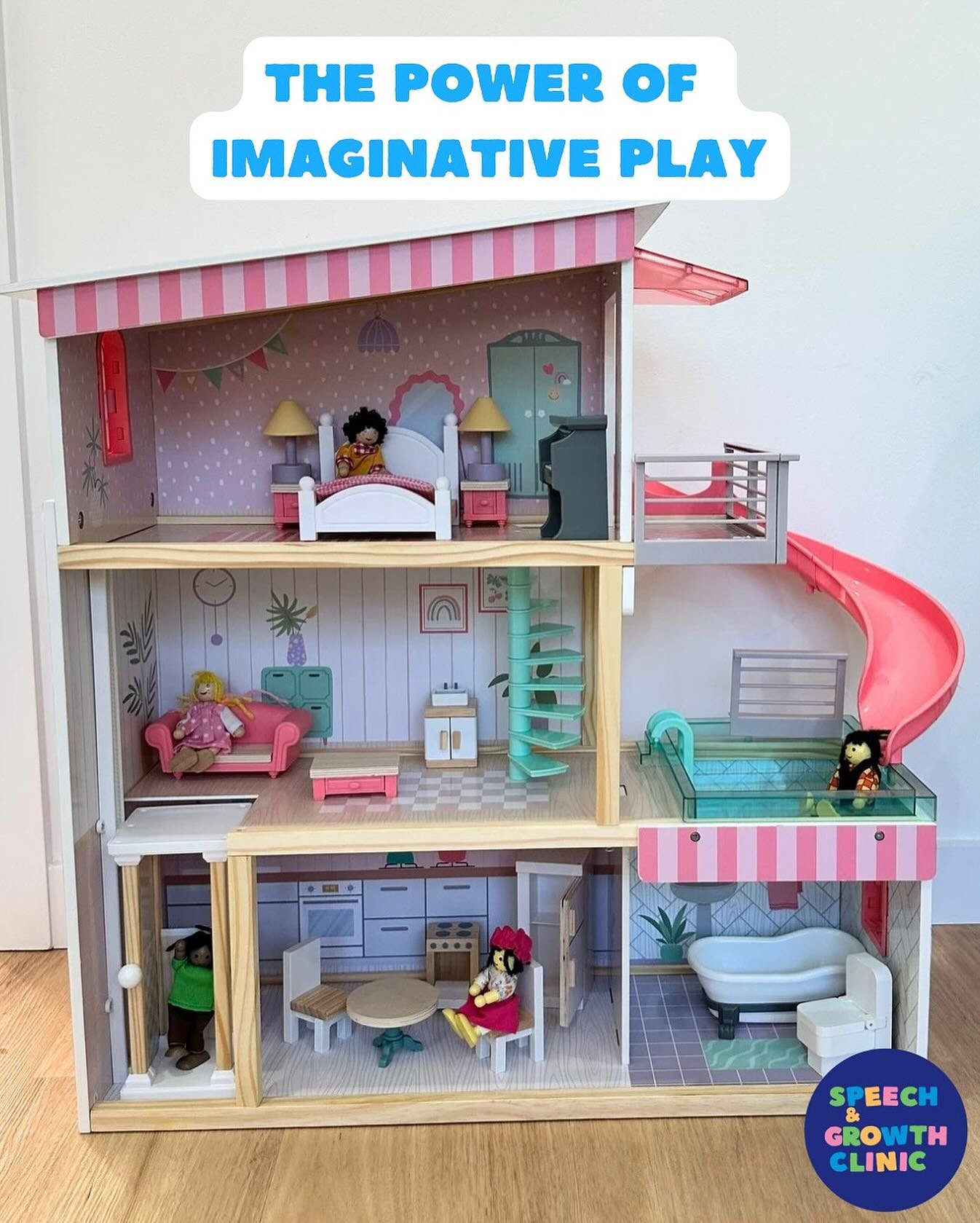 Pretend play with your child gives them a natural way to think, talk, and interact - strengthening both their language and social worlds! 💬

Through imaginative play, children use richer vocabulary, more complex sentences, and practise important soc