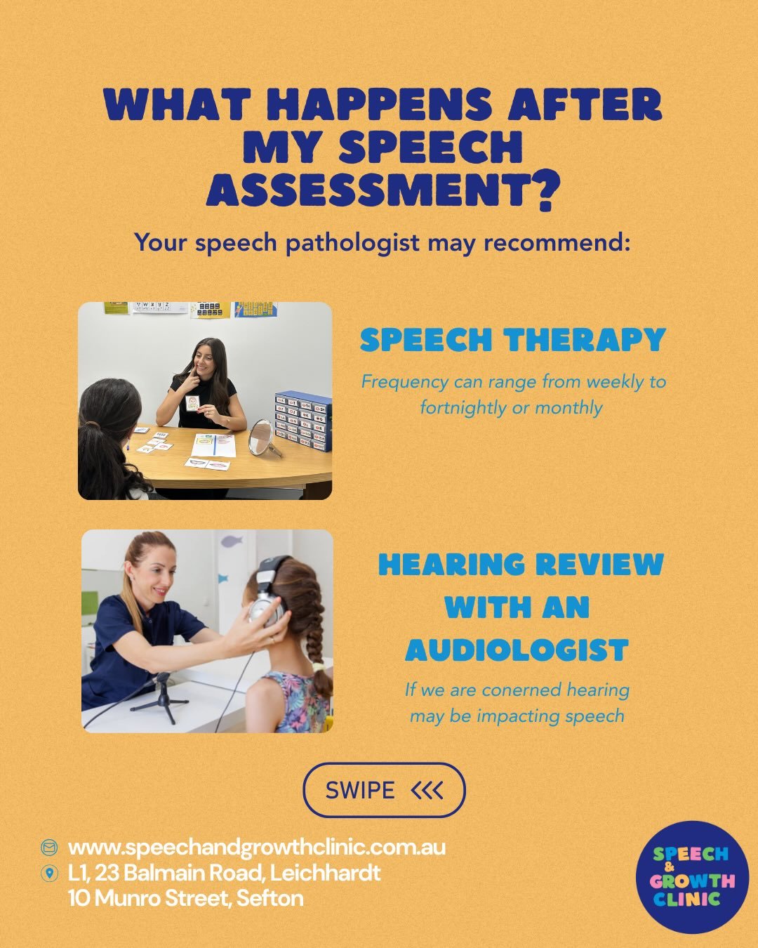 What happens after your child&rsquo;s speech pathology assessment?
Swipe to see the most common recommendations and referrals we may suggest following an assessment to support your child&rsquo;s communication development.

#SpeechAndGrowthClinic #Spe