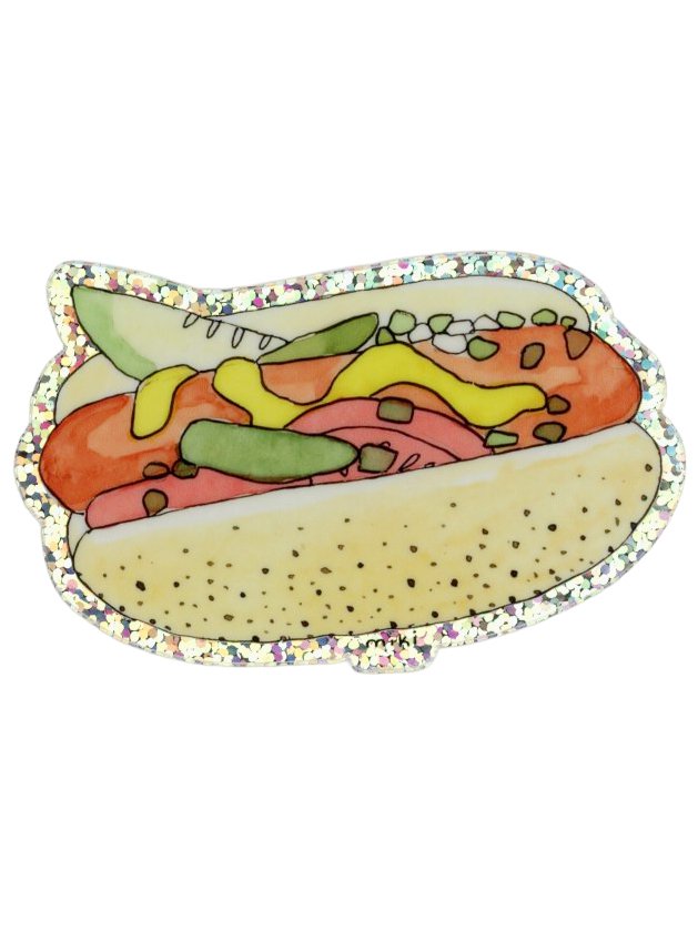 Chicago Dog Glitter Sticker.jpg