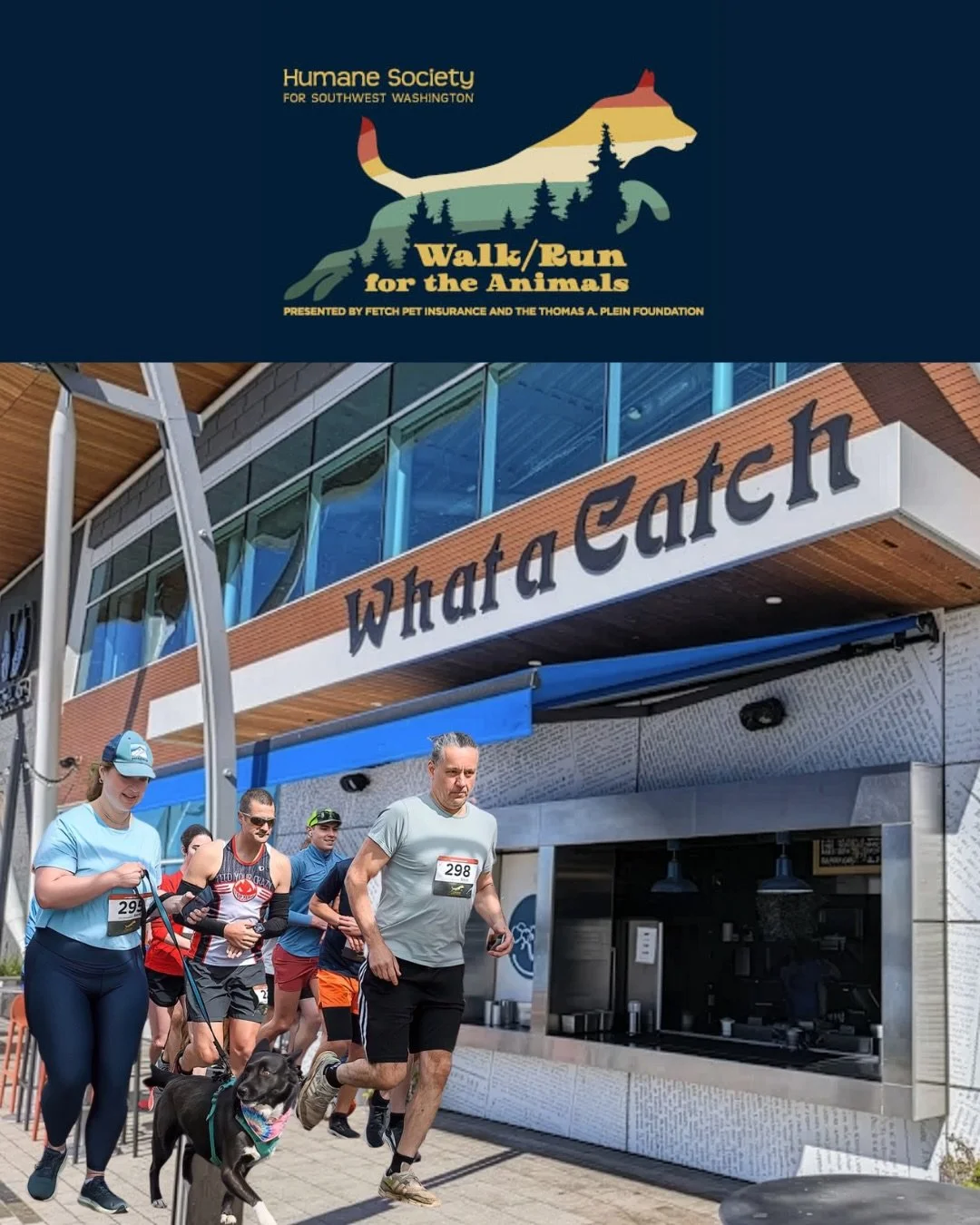 🐶🐱🐾The Walk/Run for the Animals is this Saturday the 2nd on the Vancouver Waterfront! Swing by WildFin&rsquo;s What a Catch window for a post-race bite. 

🐟 Fresh fish &amp; chips, crispy calamari, and waterfront vibes waiting for you at the fini