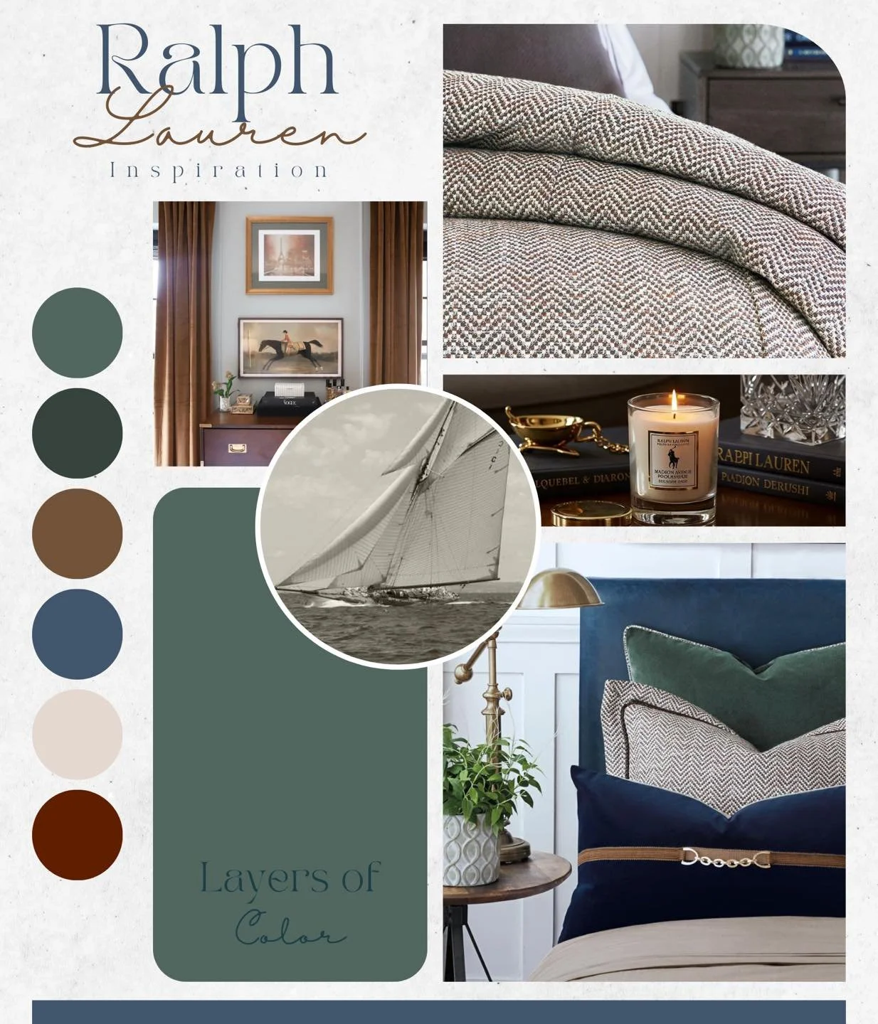 Ralph Lauren Styled Home = layers of texture, equestrian artwork, rich, moody colors, polished brass, and plaid, houndstooth, or leather fabrics. 🏇🏑🇺🇸

Sounds perfect to us!!!

#adcorinteriors #womanownedbusiness #smallbuisness #interiordesign #h