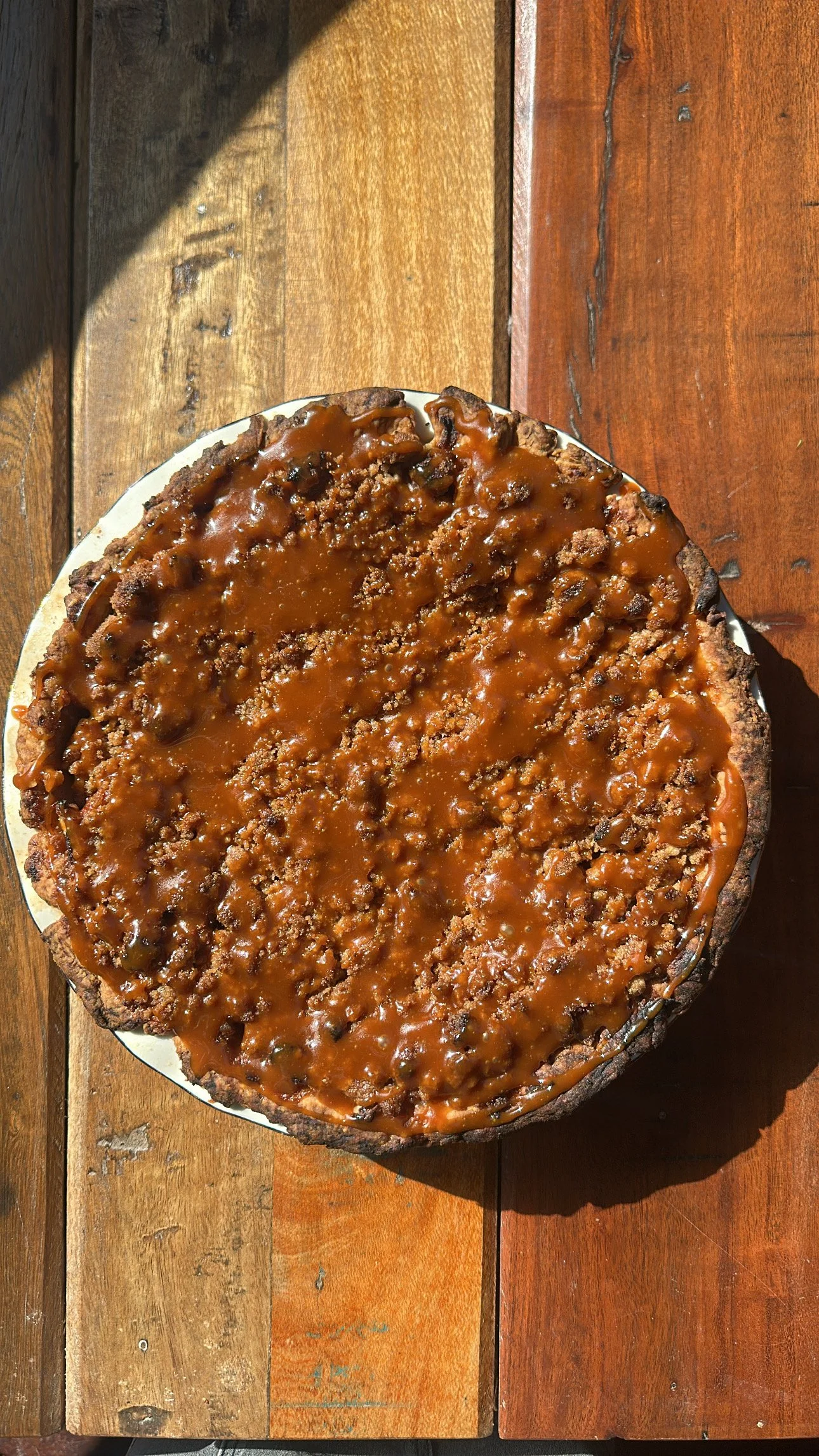 Apple Crumble Pie with Salted Caramel