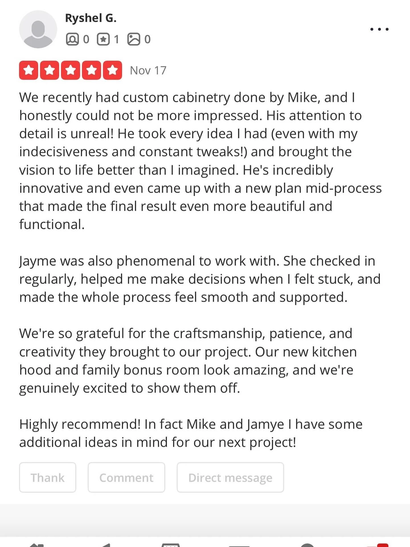 Client feedback like this makes all the hard work over the last 10+ years 100% worth it!!! We love bringing our client&rsquo;s visions to life!!