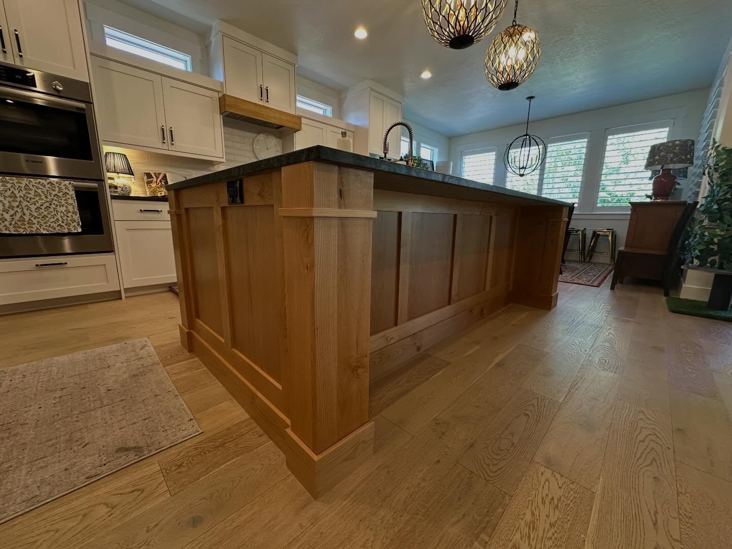 Builder grade got you down? Let&rsquo;s change that to a fully custom feel! This absolutely stunning alder island wrap completely transformed the entire look of this kitchen! Bringing in so much warmth, character and design. Stunning from every angle