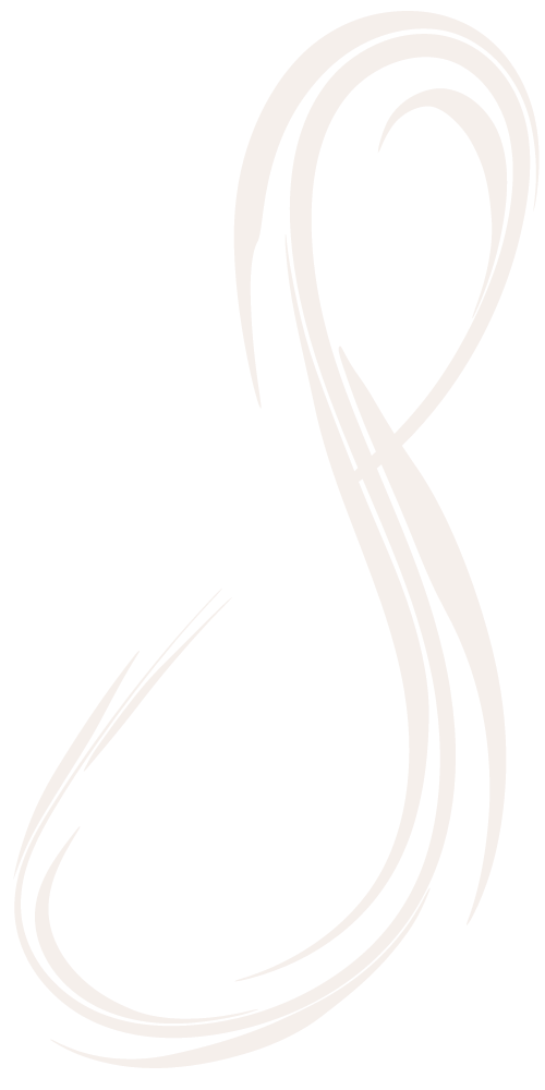 Stylized black and white abstract infinity symbol with curved lines.