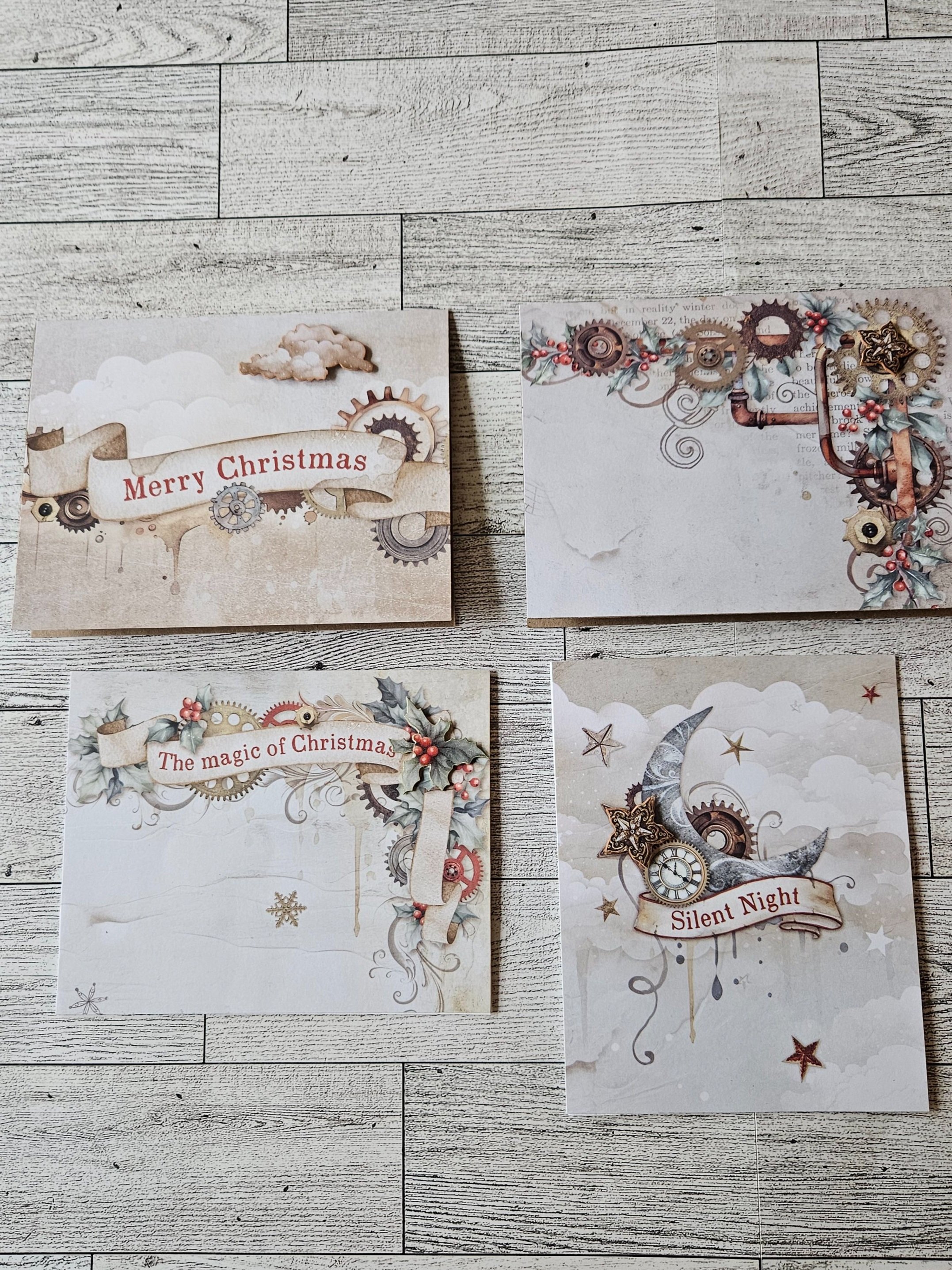 Steampunk Christmas Set of 4: #1
