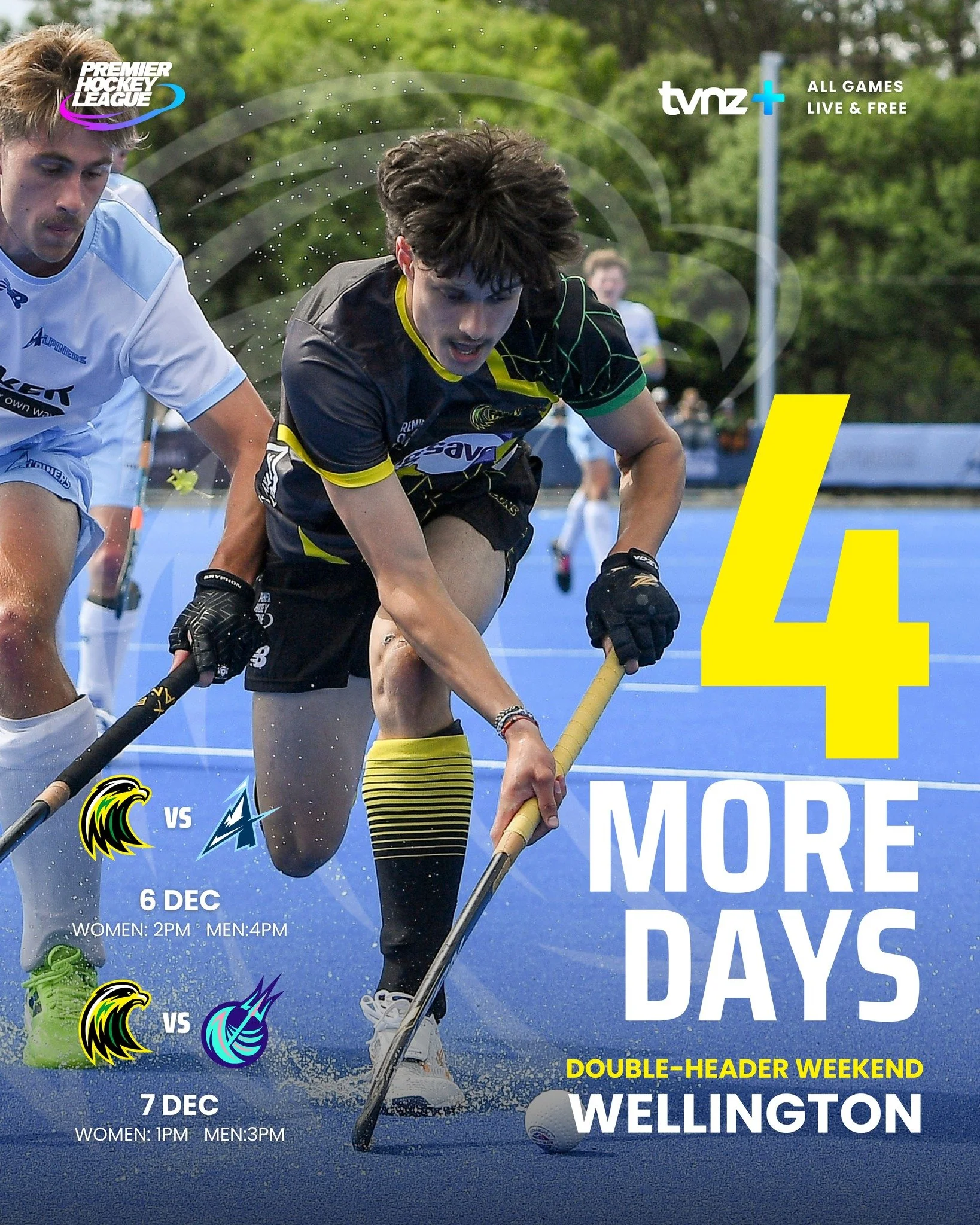 Only 4 days to go, Wellington!

Our double header weekend is almost here and it&rsquo;s your chance to catch some of NZ&rsquo;s best hockey talent live at the National Hockey Stadium.

Lock in your tickets now and be part of the action.
🎟️ falcons.f