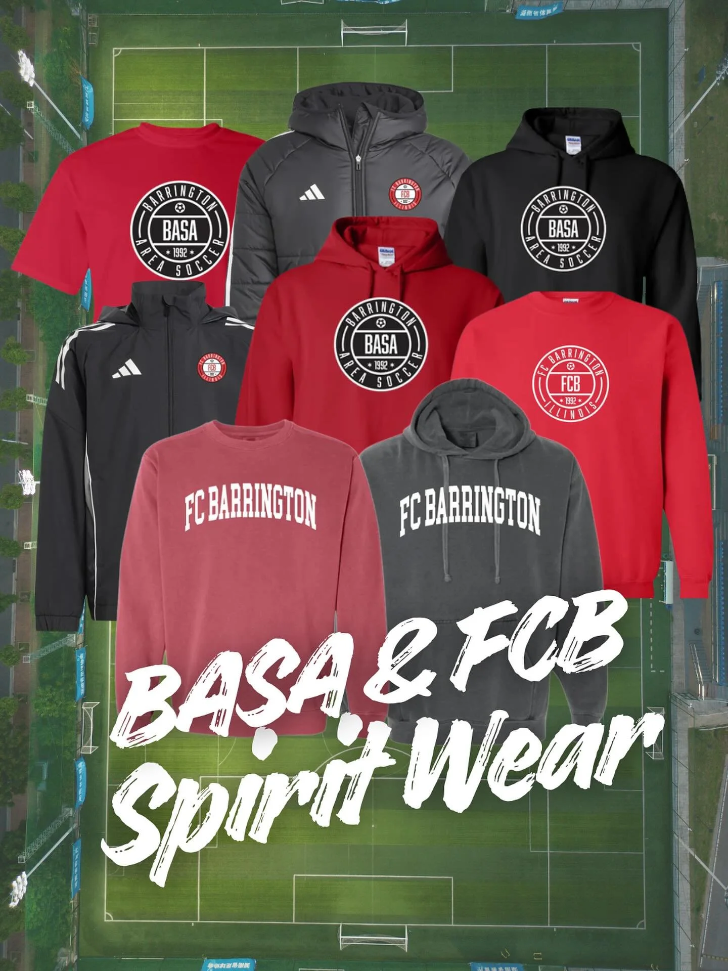 Be sure to snag your BASA &amp; FC Barrington spirit wear just in time for the chilly weather!! 

Click the link in our bio to place your order!