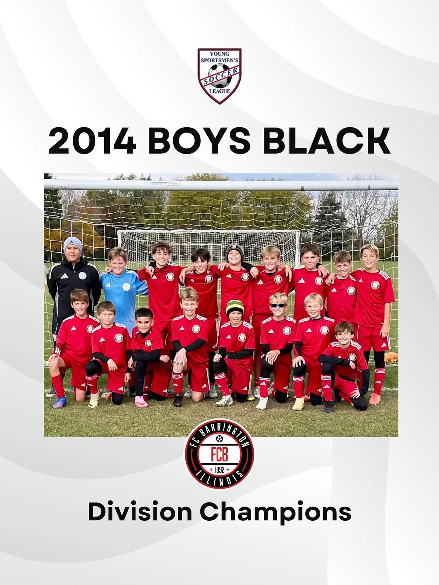 Congratulations to our U12 Boys Black team on finishing the fall season as YSSL division champs!!