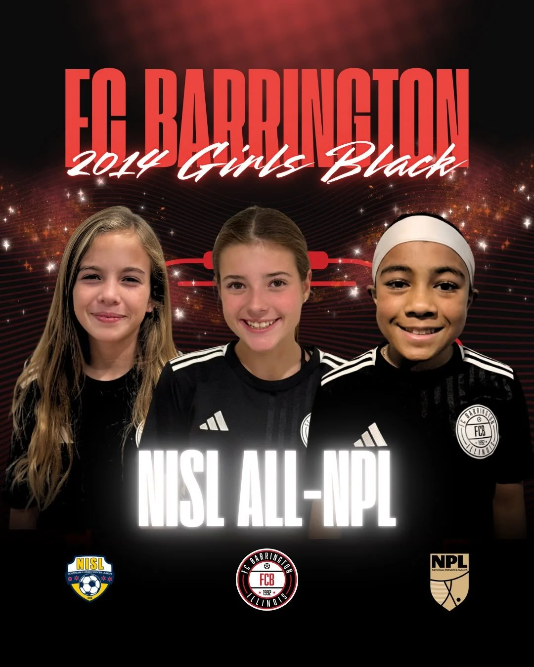 Huge shoutout to Charlotte, Kennedi, &amp; Kate for being named Fall 2025 NISL All-NPL!!