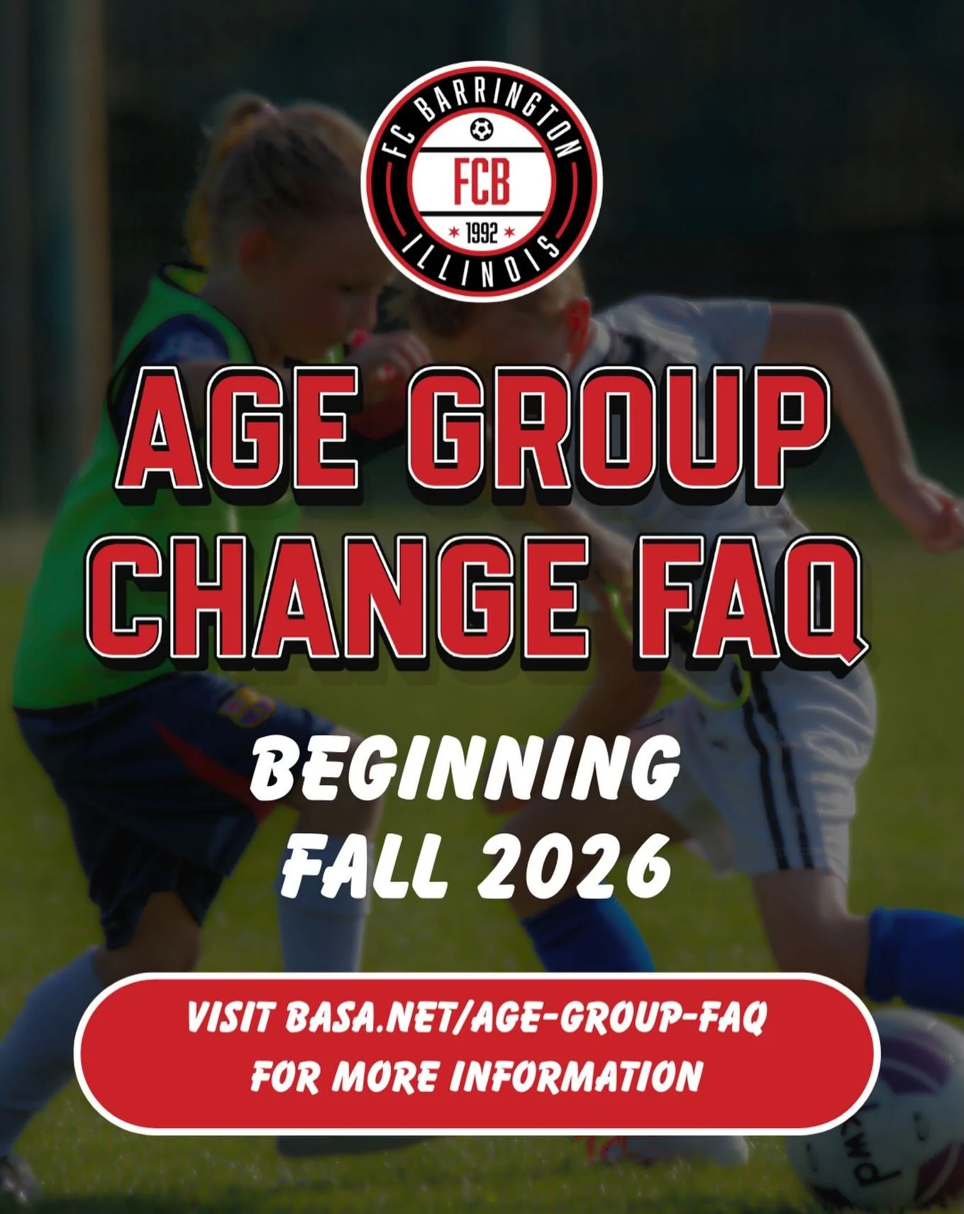 With a nationwide change to how age groups are constructed coming in Fall 2026, we will continue to share information, answer questions, &amp; help our players and their families find their best fit moving forward. 

Learn more by using the link in o