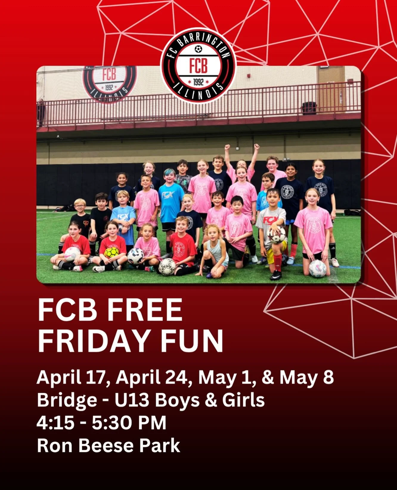 If you missed out on our first Friday Fun session last week, it&rsquo;s not too late to join us for the next three sessions!

Be sure to register your player in Playmetrics and we&rsquo;ll see you all at Beese this Friday!!