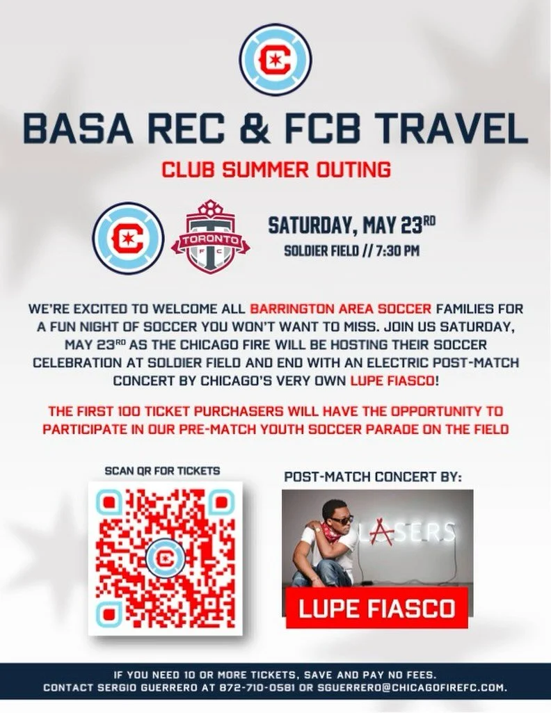 We&rsquo;re under a week away from BASA/FCB club outing at the Chicago Fire match!!

There&rsquo;s still time to snag tickets using the link in our bio &amp; we can&rsquo;t wait to see you all at Solider Field on Saturday!