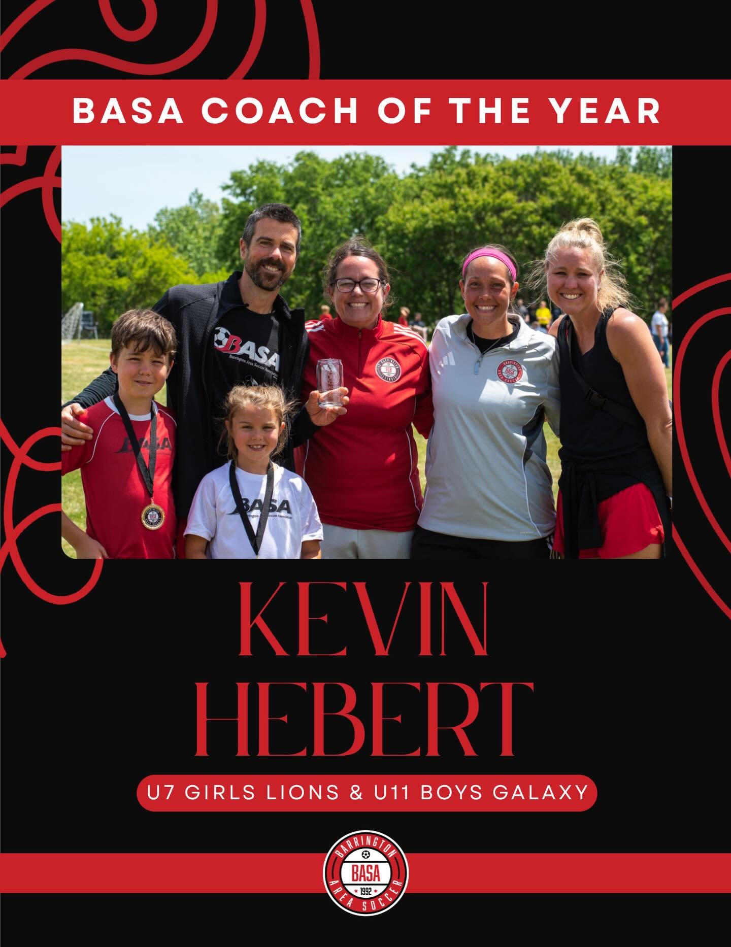 Congratulations to Kevin Hebert on being named this year&rsquo;s BASA Coach of the Year!!