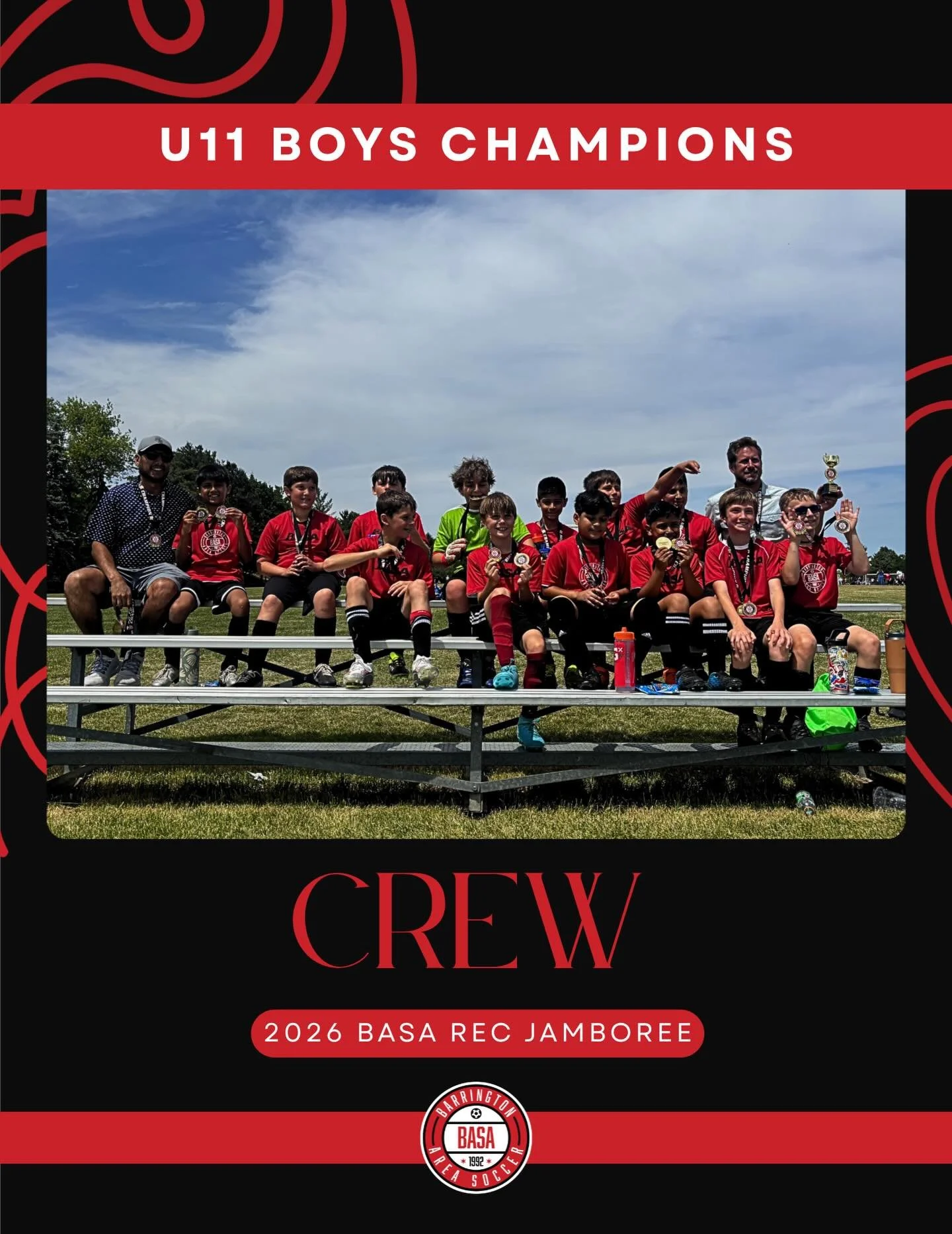 Congratulations to our BASA Jamboree U11 Boys Champions, Crew, &amp; Finalists, Dynamo, on a great weekend of play!!