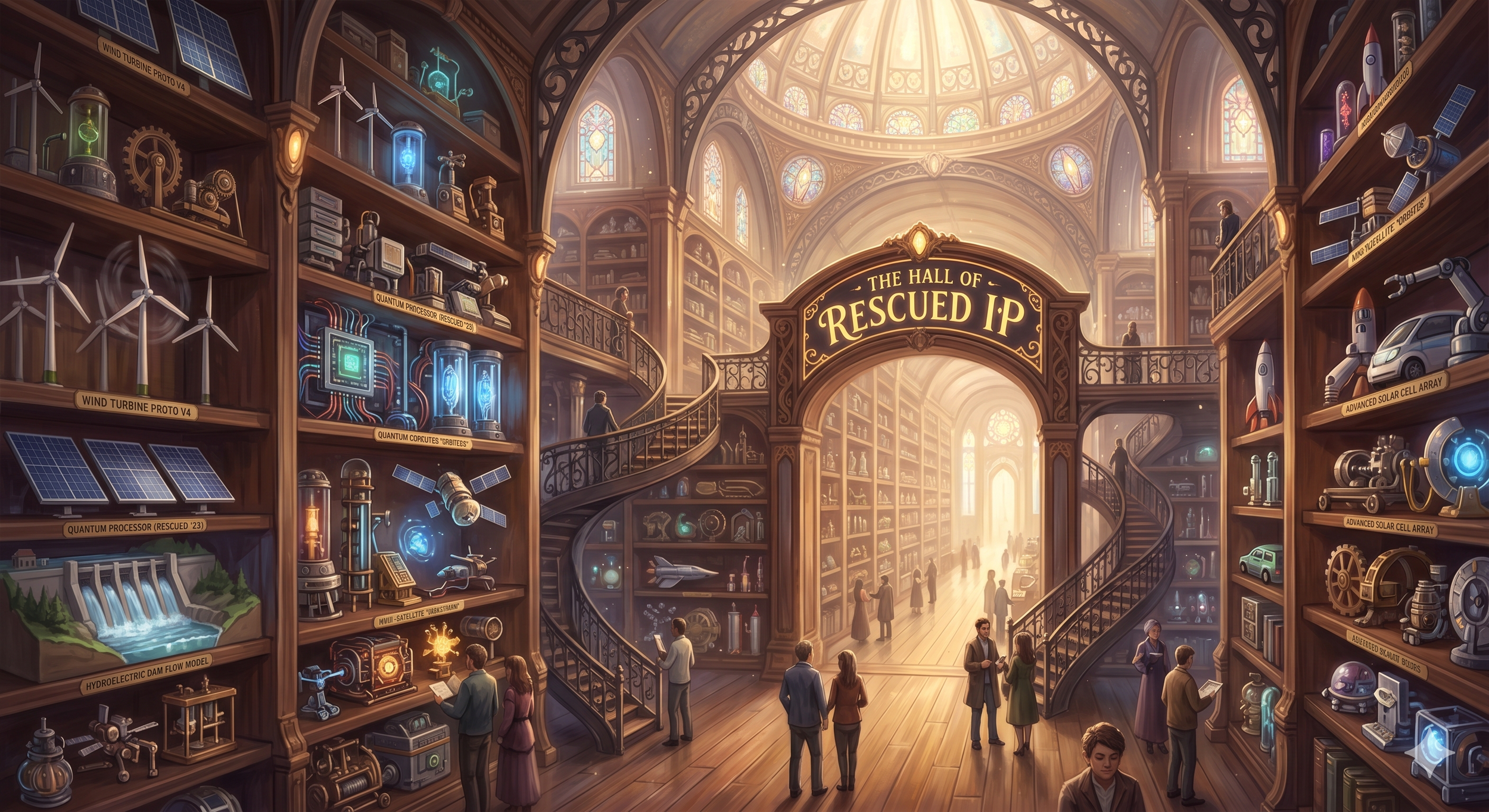 The rescued knowledge from failed startup's knowledge, represented as an amazing library.