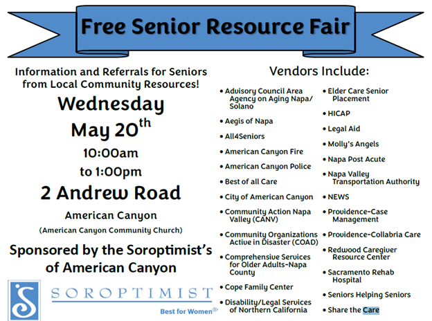 Perya ng Mapagkukunan para sa mga Nakatatanda @ Simbahan ng Komunidad ng American Canyon