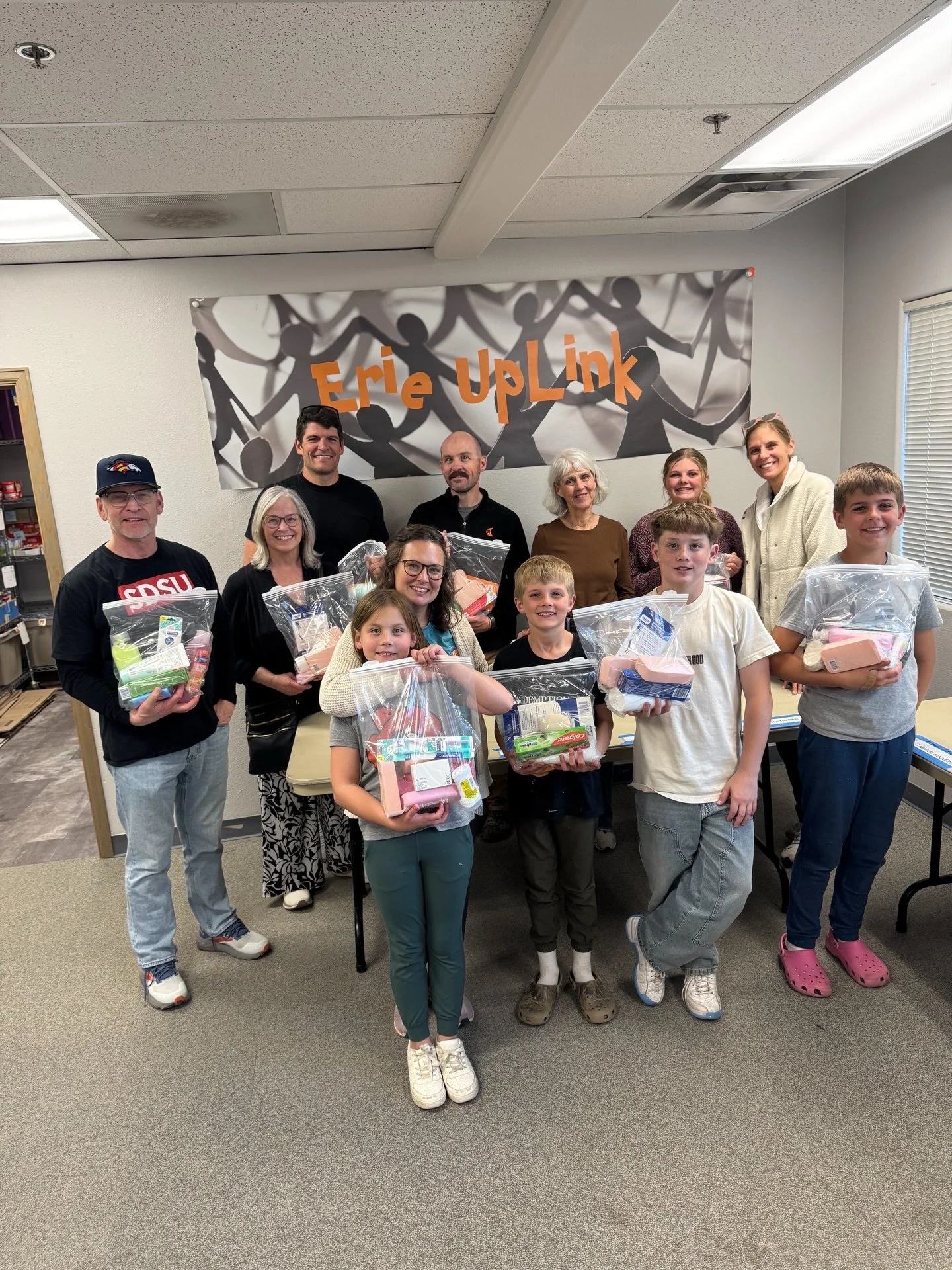 Big hearts in action 💙

Members of Redemption Church, a new church meeting at Highlands Elementary, came together to assemble 50 Personal Care Kits for Erie UpLink&rsquo;s Tiger Packs.

Volunteers of all ages played a part&mdash;collecting, organizi