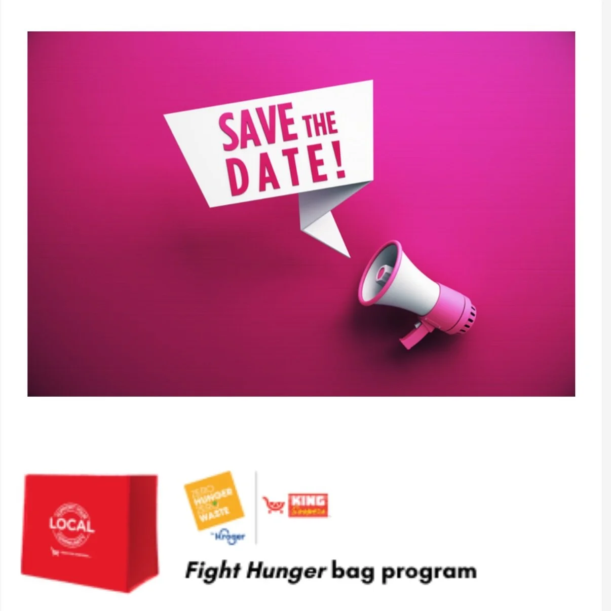 We are excited to announce that Erie UpLink Tiger Packs Program has been selected again as a beneficiary of the King Soopers Fight Hunger bag program. 🙌

This time, Erie UpLink Tiger Packs Program will receive $1 for every $2.50 reusable Fight Hunge