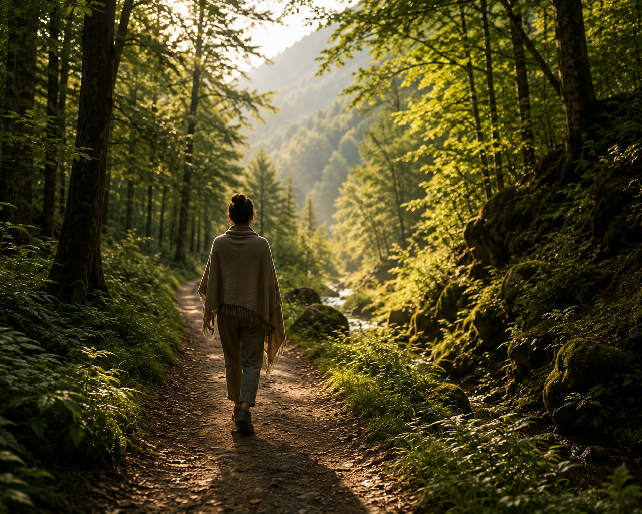Chemin en forêt lors d’un séjour de ressourcement SunSoulCare