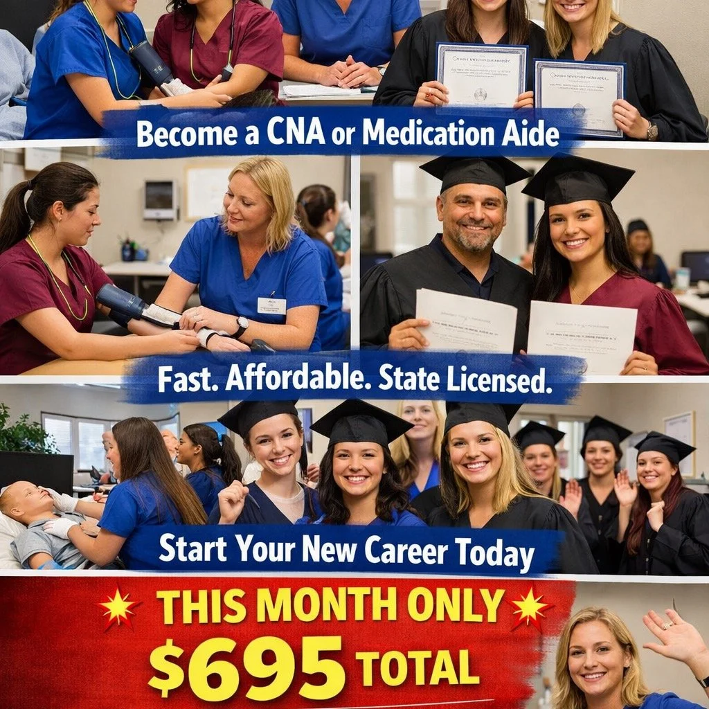 Now is the perfect time to start your future in healthcare with West Texas Training!
✅ Become a CNA or Medication Aide
✅ Fast &amp; Affordable
✅ State Licensed
✅ Hands-On Training
✅ Job-Ready Skills
💥 THIS MONTH ONLY &ndash; $695 TOTAL! 💥
Limited-t