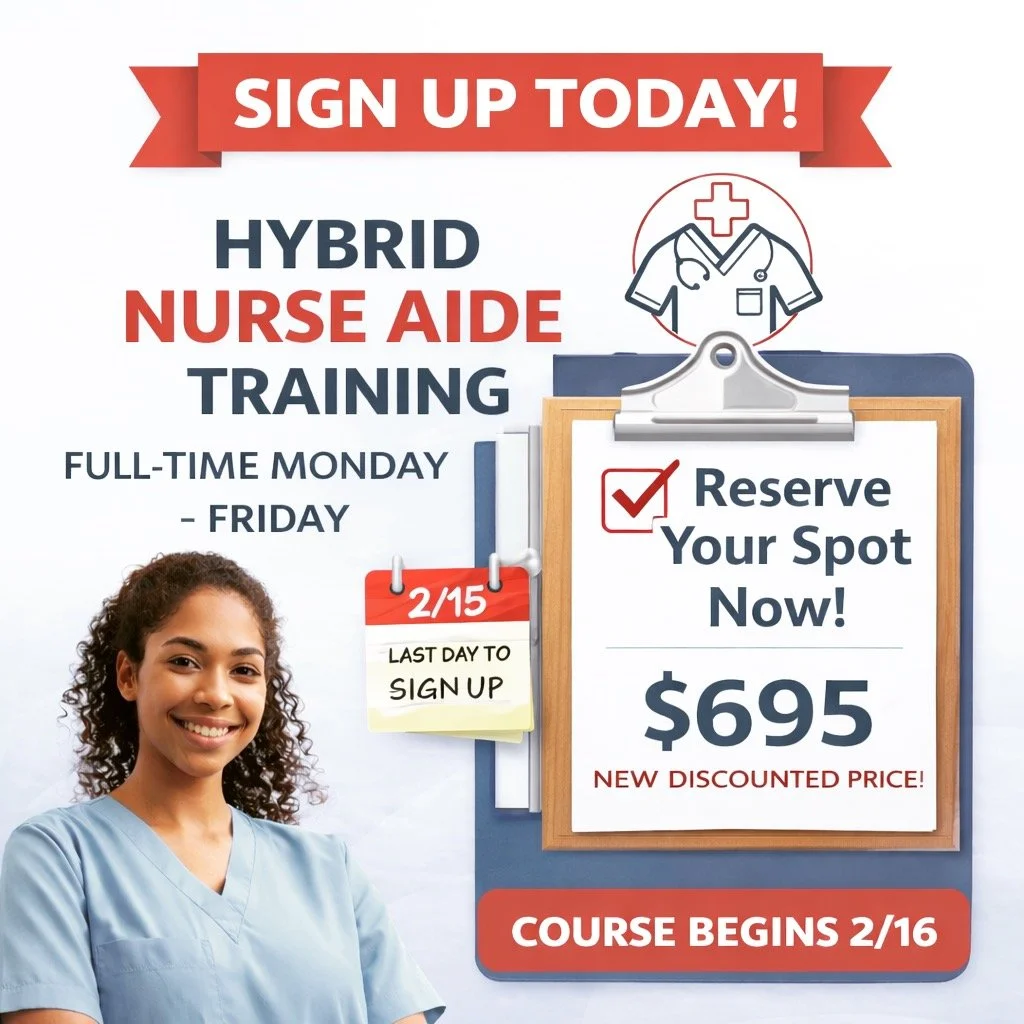 West Texas Training is now enrolling for our Full-Time Hybrid Nurse Aide Program &mdash; and spots are filling FAST!
✅ In-Person Monday &ndash; Friday
✅ Hybrid Option: Online classes + Hands-On Skills Labs
✅ State-Approved Training
✅ Discounted Tuiti