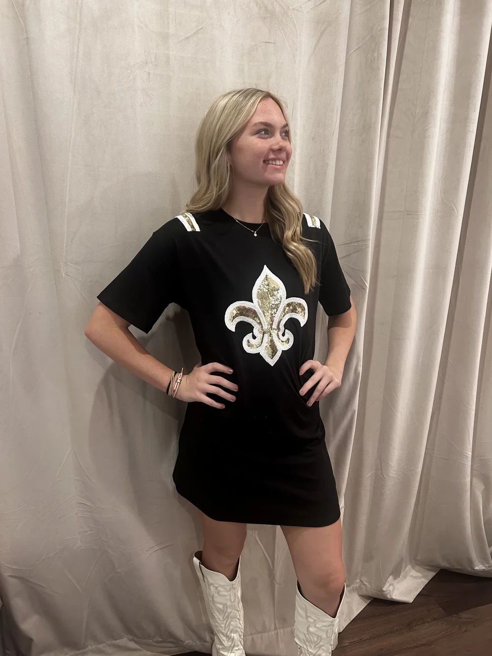 SAINTS sequin Tee dress All That Glitters *Spirit Wear* SAINTS sequin Tee dress All That Glitters *Spirit Wear*