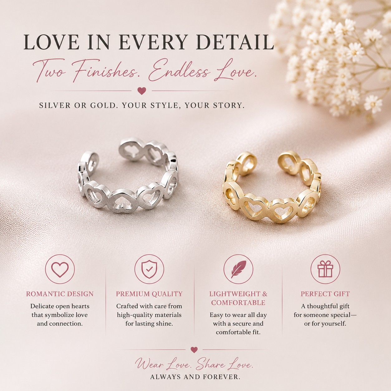 Sterling Silver Heart Shape Ear Clip