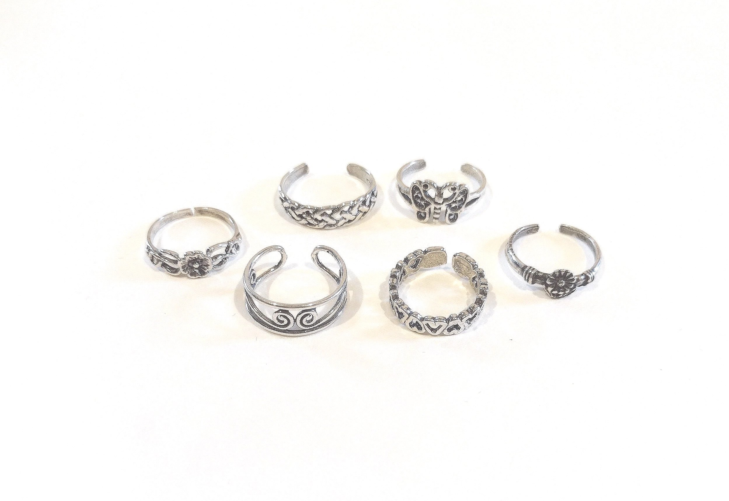 Sterling Silver Adjustable Toe Rings