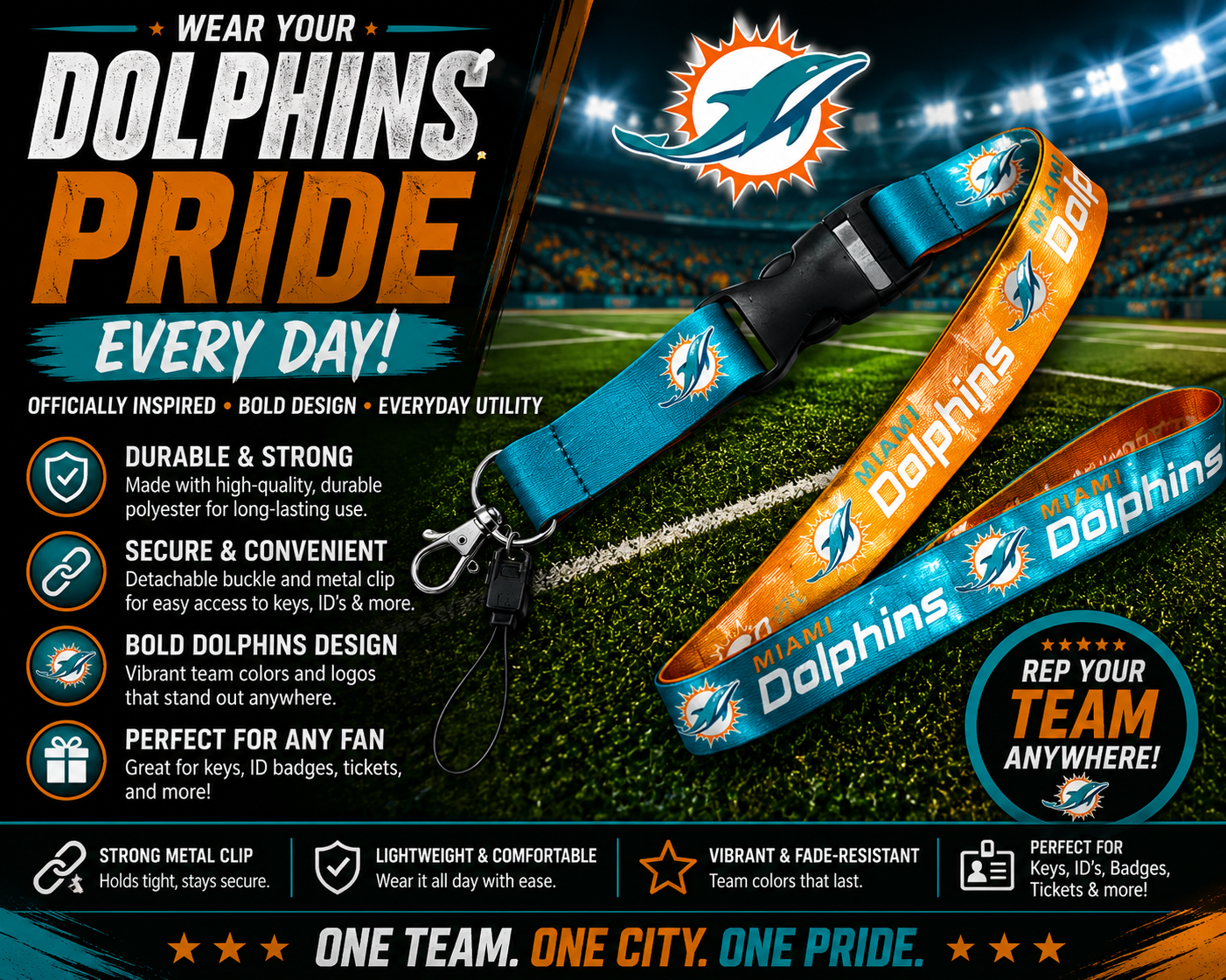 Miami Dolphins Lanyard