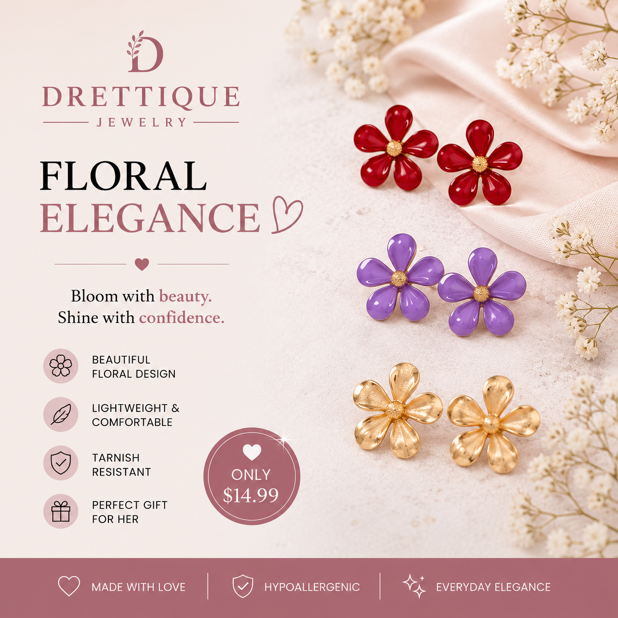Blooming Bohemian Elegant Flower Earrings
