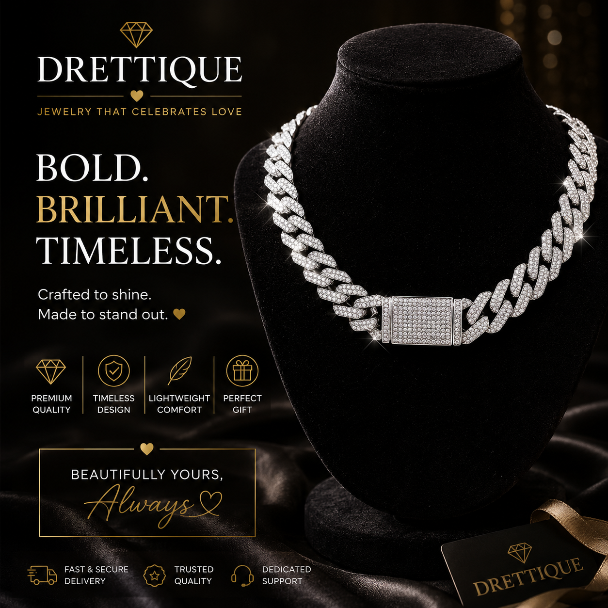 15MM Moissanite Cuban Link Chain