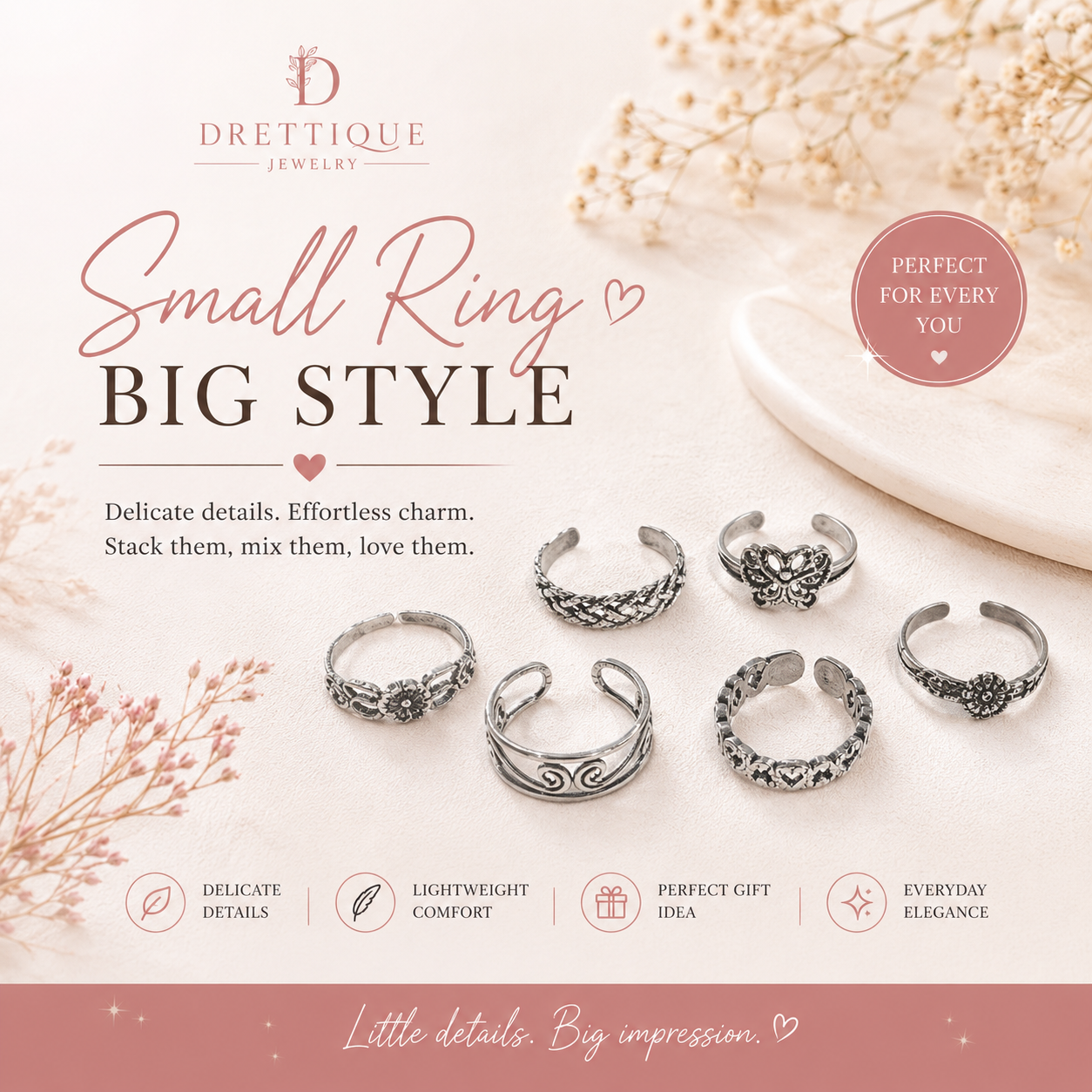 Sterling Silver Adjustable Toe Rings