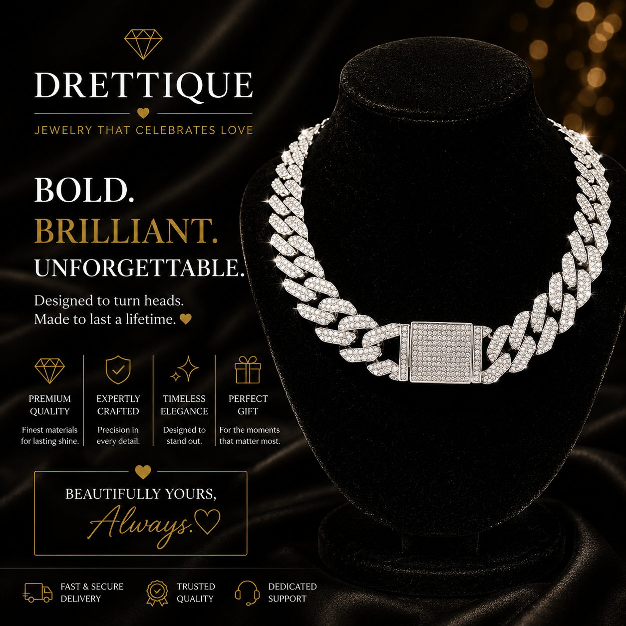 20MM Moissanite Cuban Link Chain