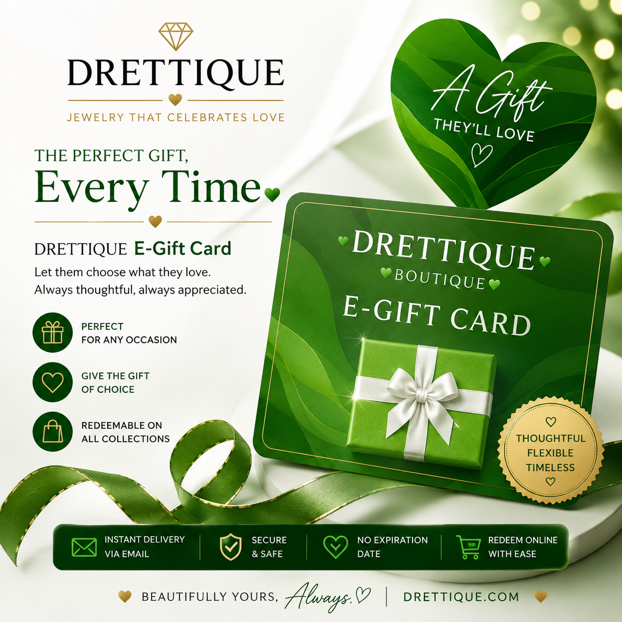 💚🤍DRETTIQUE Boutique E-Gift Card🤍💚