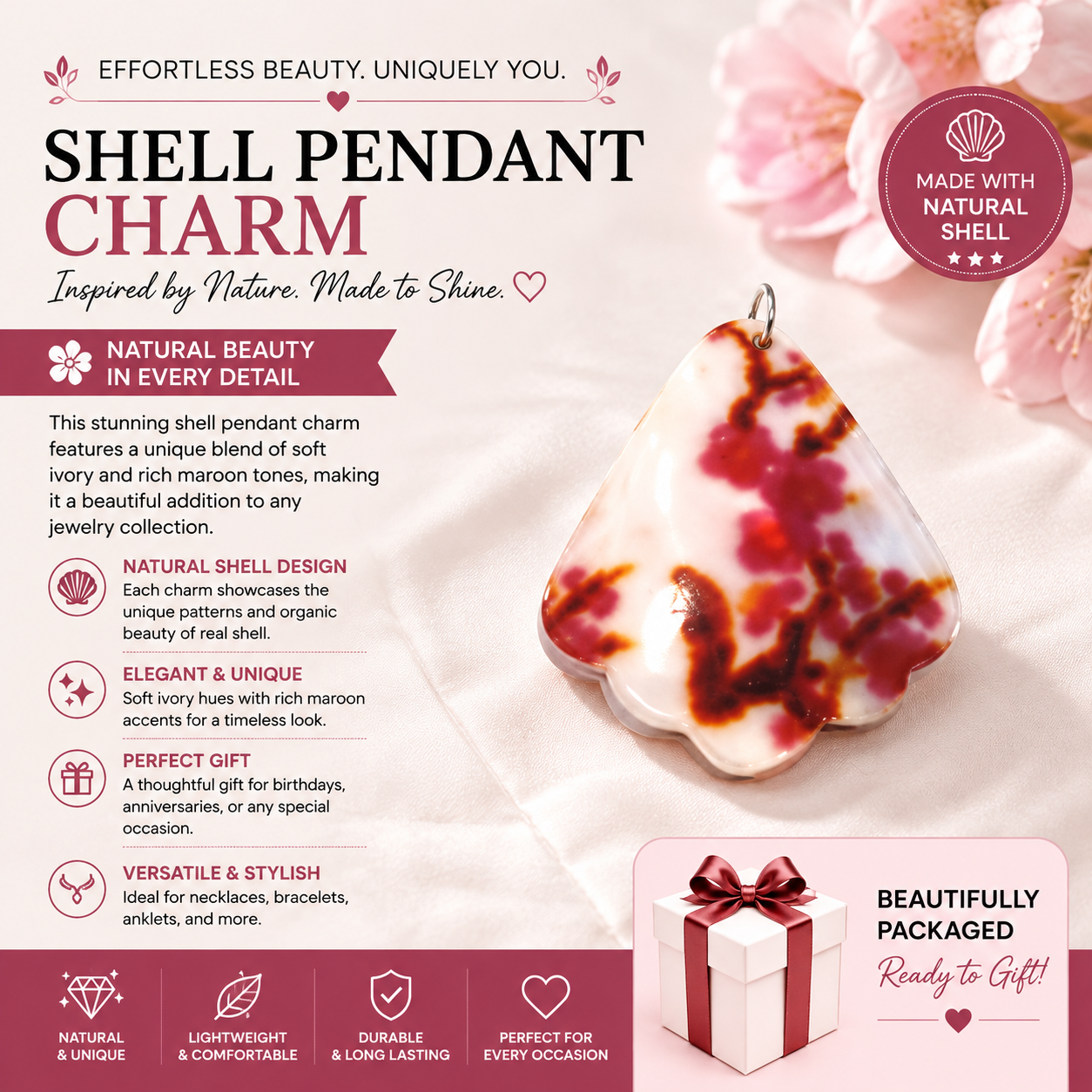 Pink and Cream Pendant